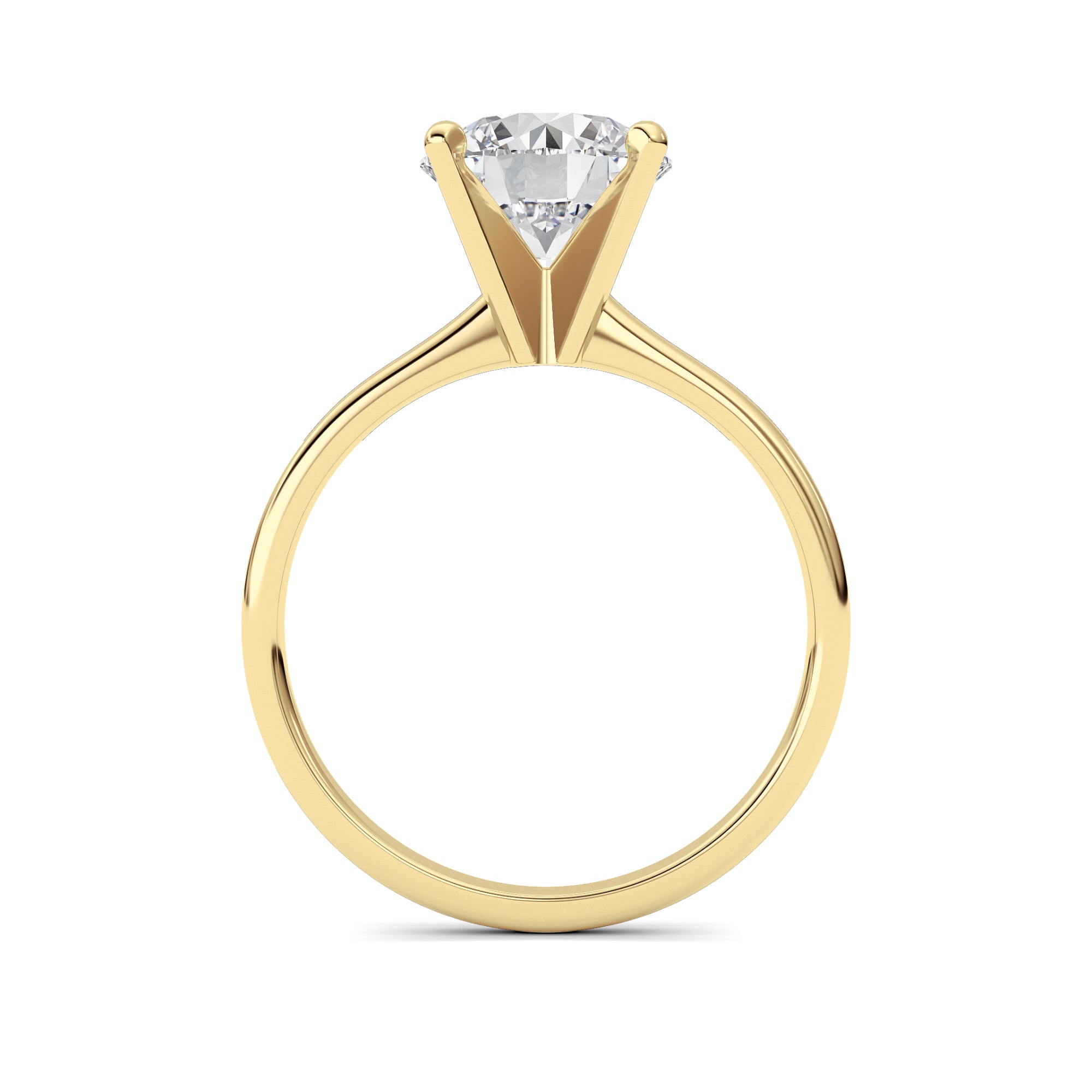 2Cttw Round Shaped Lab Grown Diamond Classic Solitaire Ring in 14K Gold (F/VS)