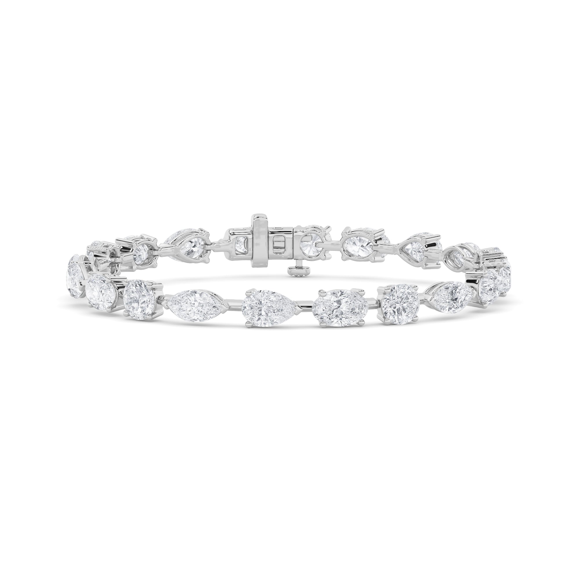 Mix Shaped Lab Grown Diamond East & West Bracelet in 14K Gold (F/VS)