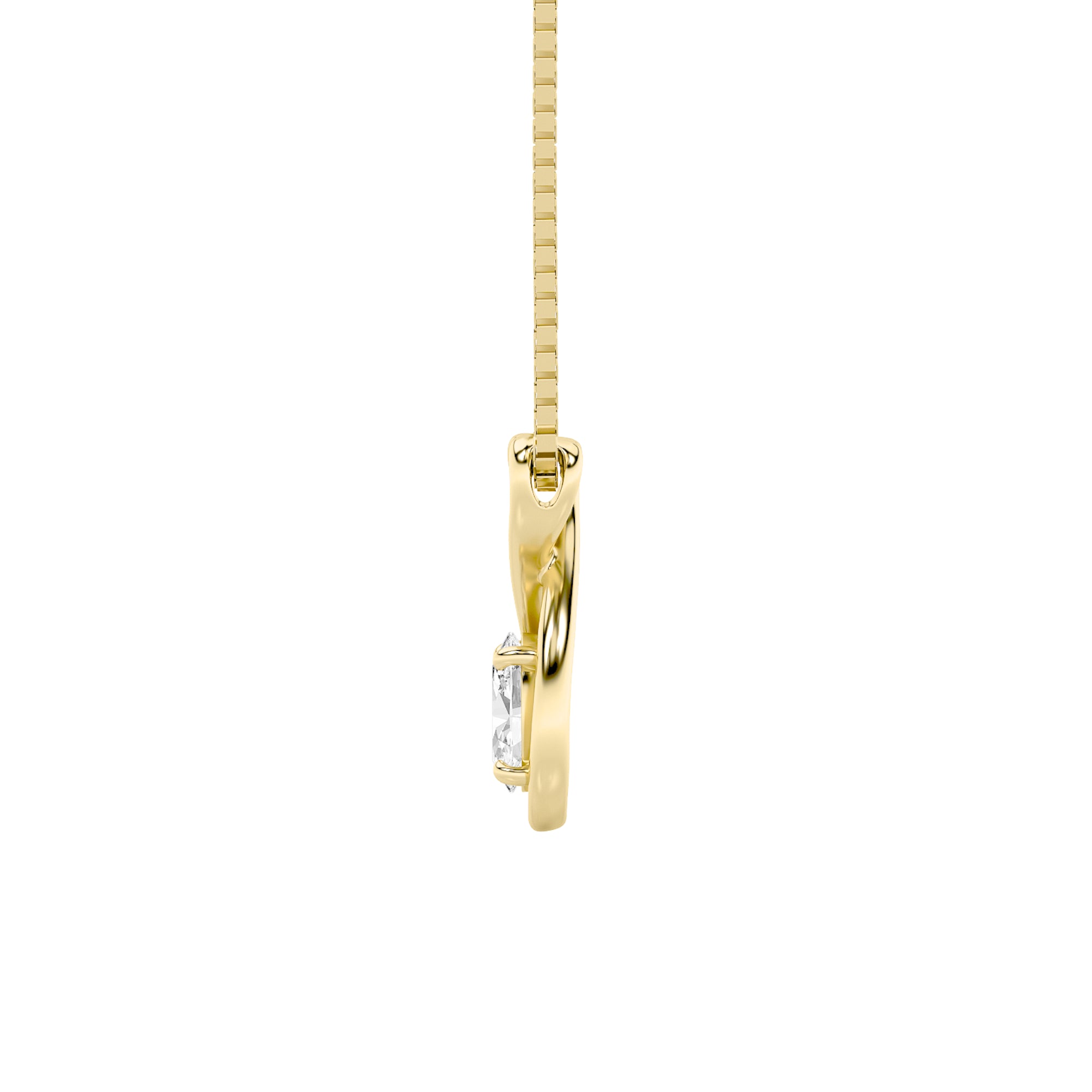 1.0ct Oval Shaped Lab Grown Diamond (G/VS) Fancy Solitaire Pendant in 10K Yellow Gold