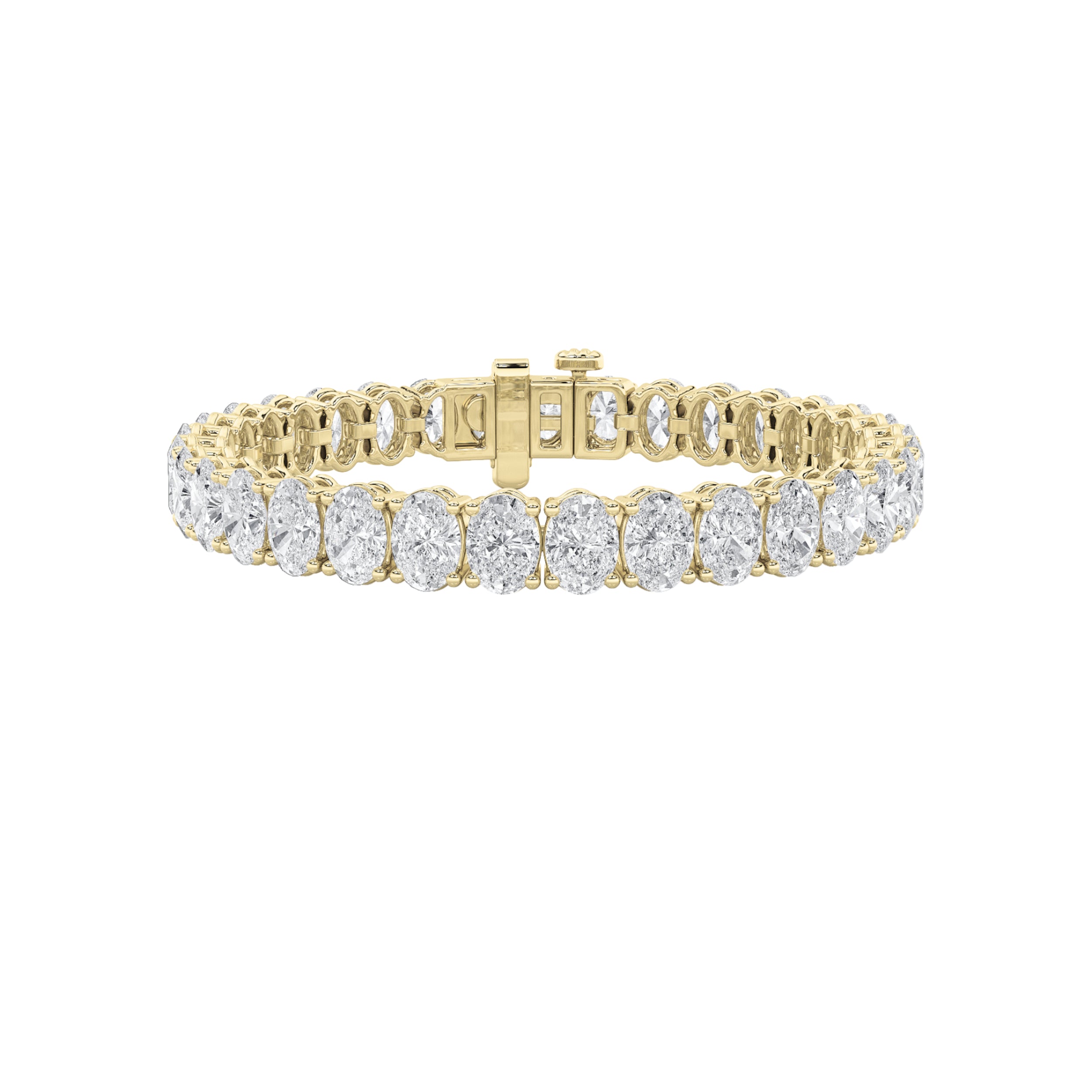 Oval Shaped Lab Grown Diamond North South Bracelet in 14K Gold (F/VS)