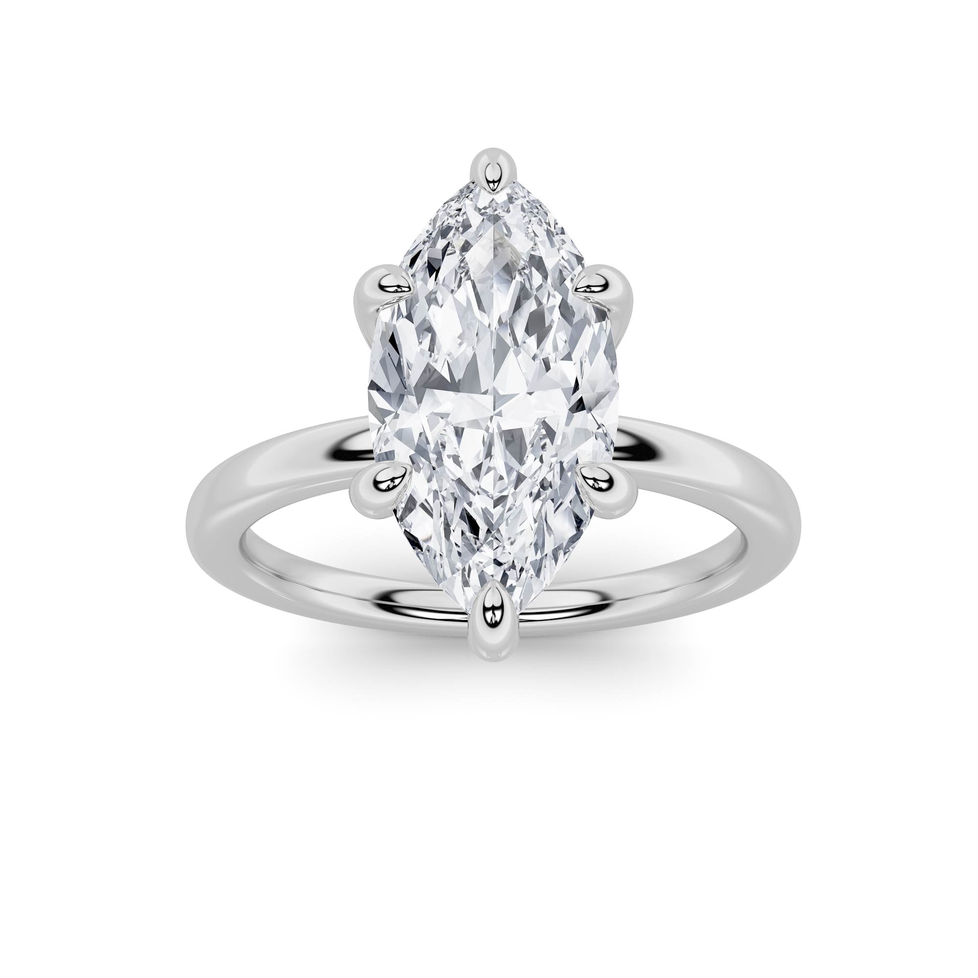 1.5Cttw Marquise Shaped Lab Grown Diamond ClassicSolitaire Ring in 14K Gold (F/VS)
