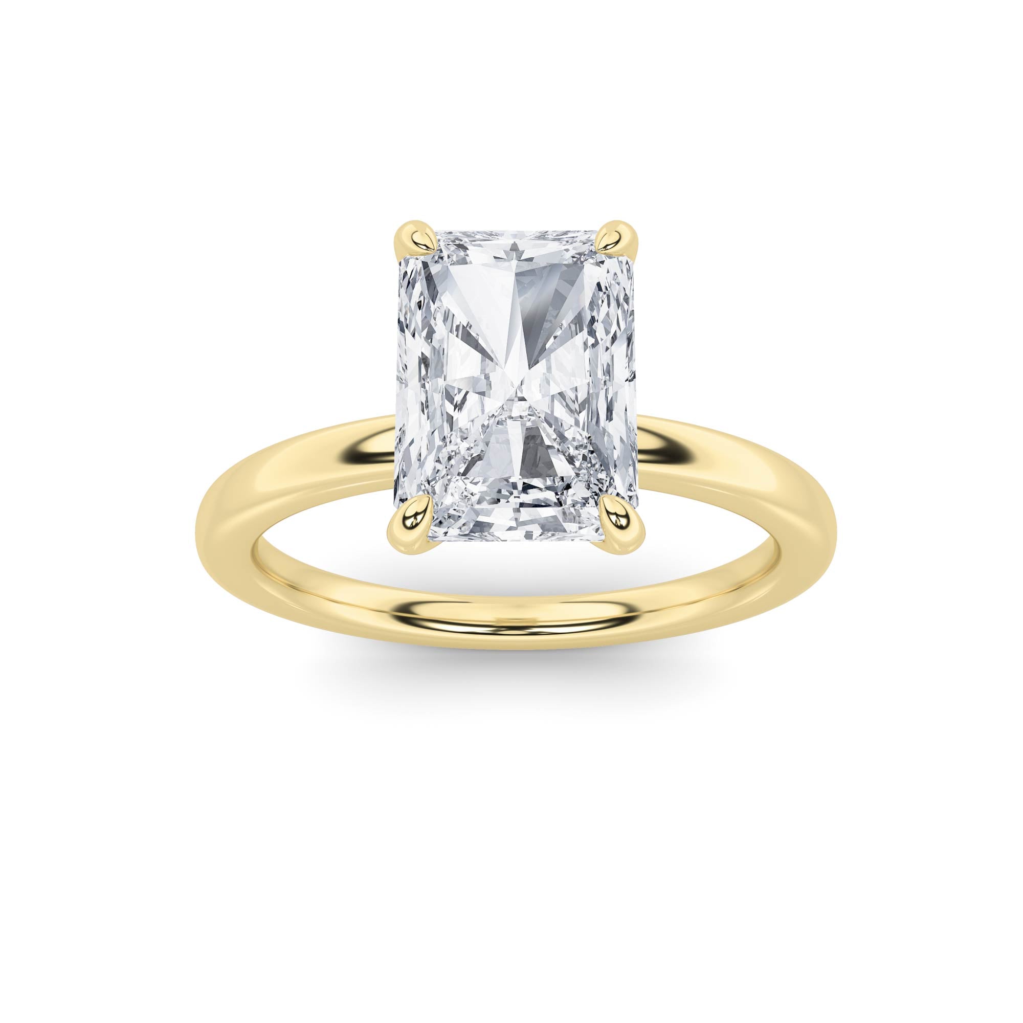 1.5Cttw Radiant Shaped Lab Grown Diamond Classic Solitaire Ring in 14K Gold (F/VS)