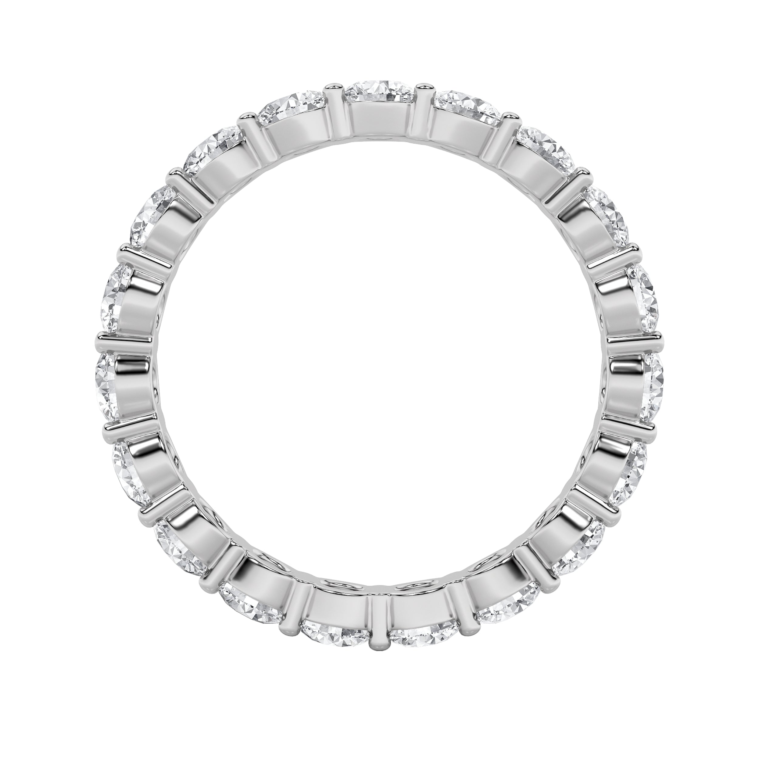 2.25Cttw Round Shaped Lab Grown Diamond Split Prong Eternity Ring in 14K Gold (F/VS)