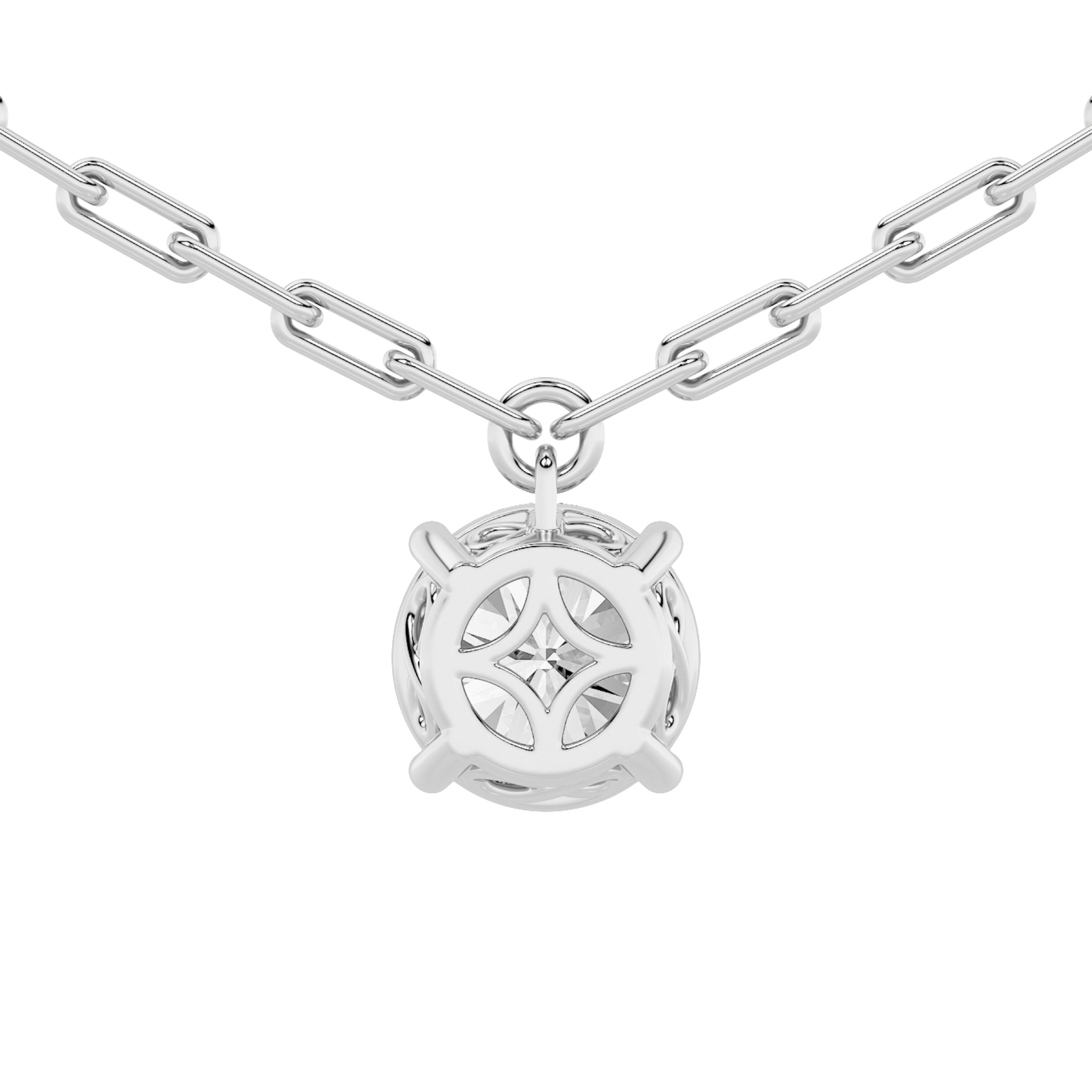 2.0ct Round Shaped Lab Grown Diamond (F/VS) Strata Chic Collection Necklace in 14K White Gold