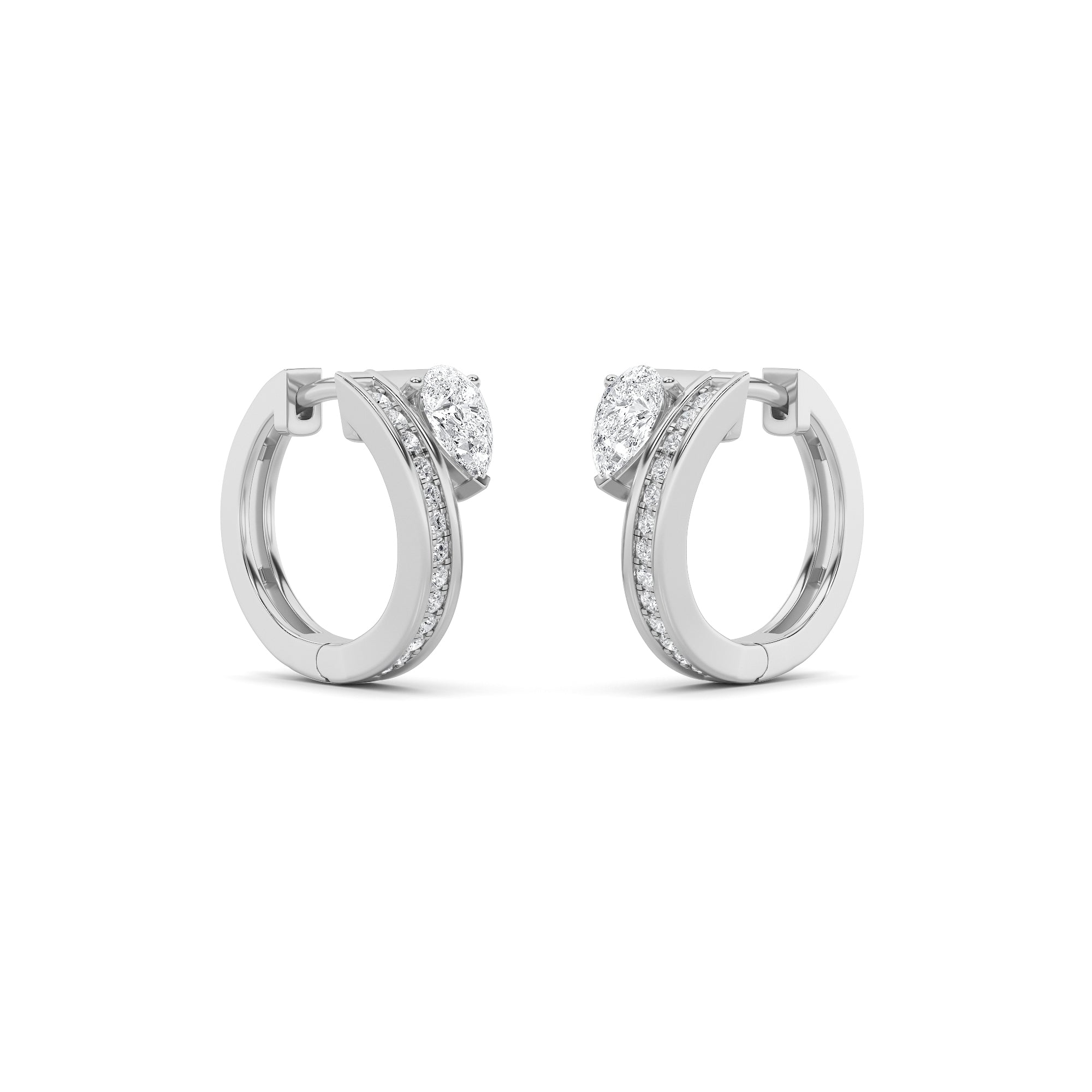 1.25Cttw Pear Shaped Lab Grown Diamond (F/VS) Fashion Earrings in 14K Gold