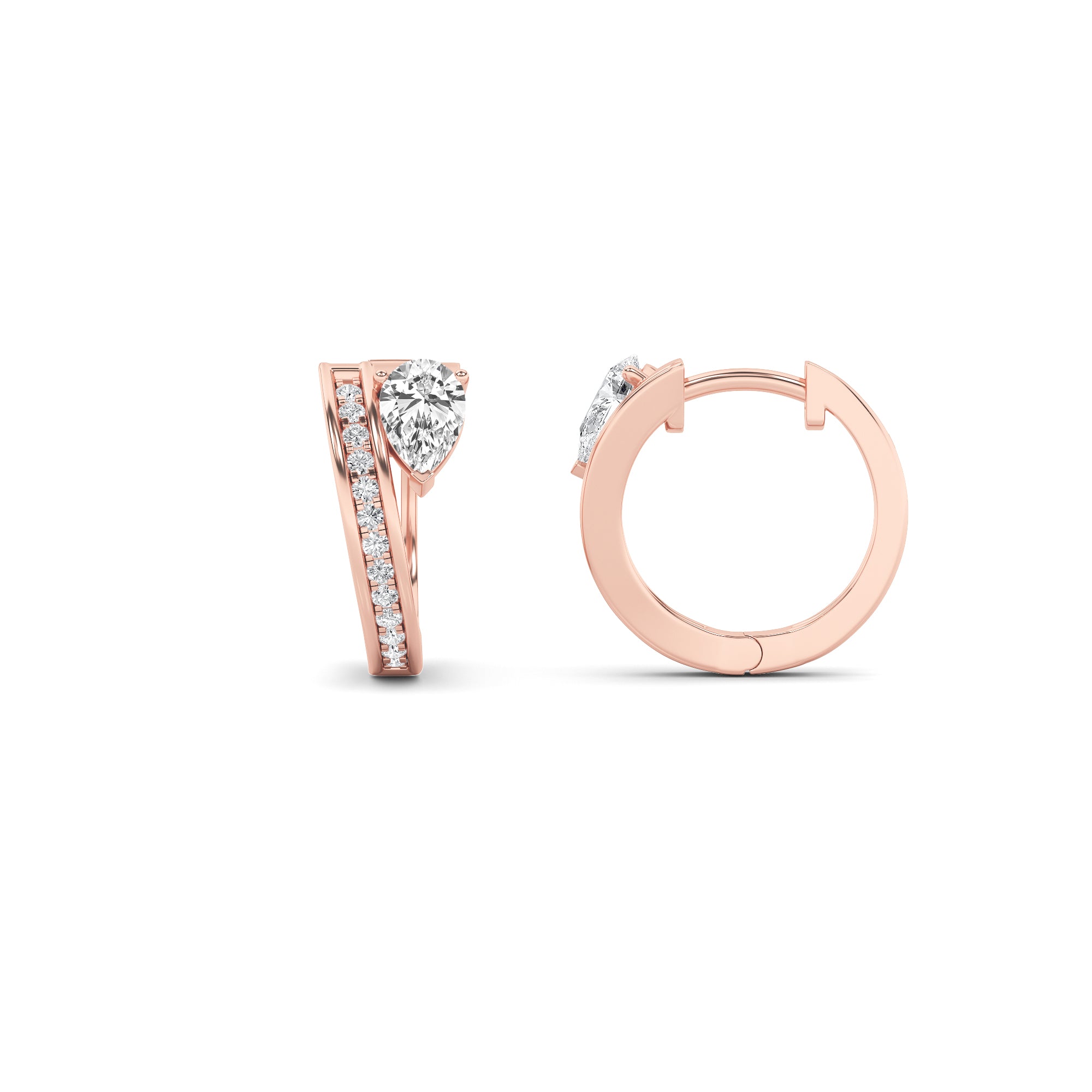 1.25Cttw Pear Shaped Lab Grown Diamond (F/VS) Fashion Earrings in 14K Gold