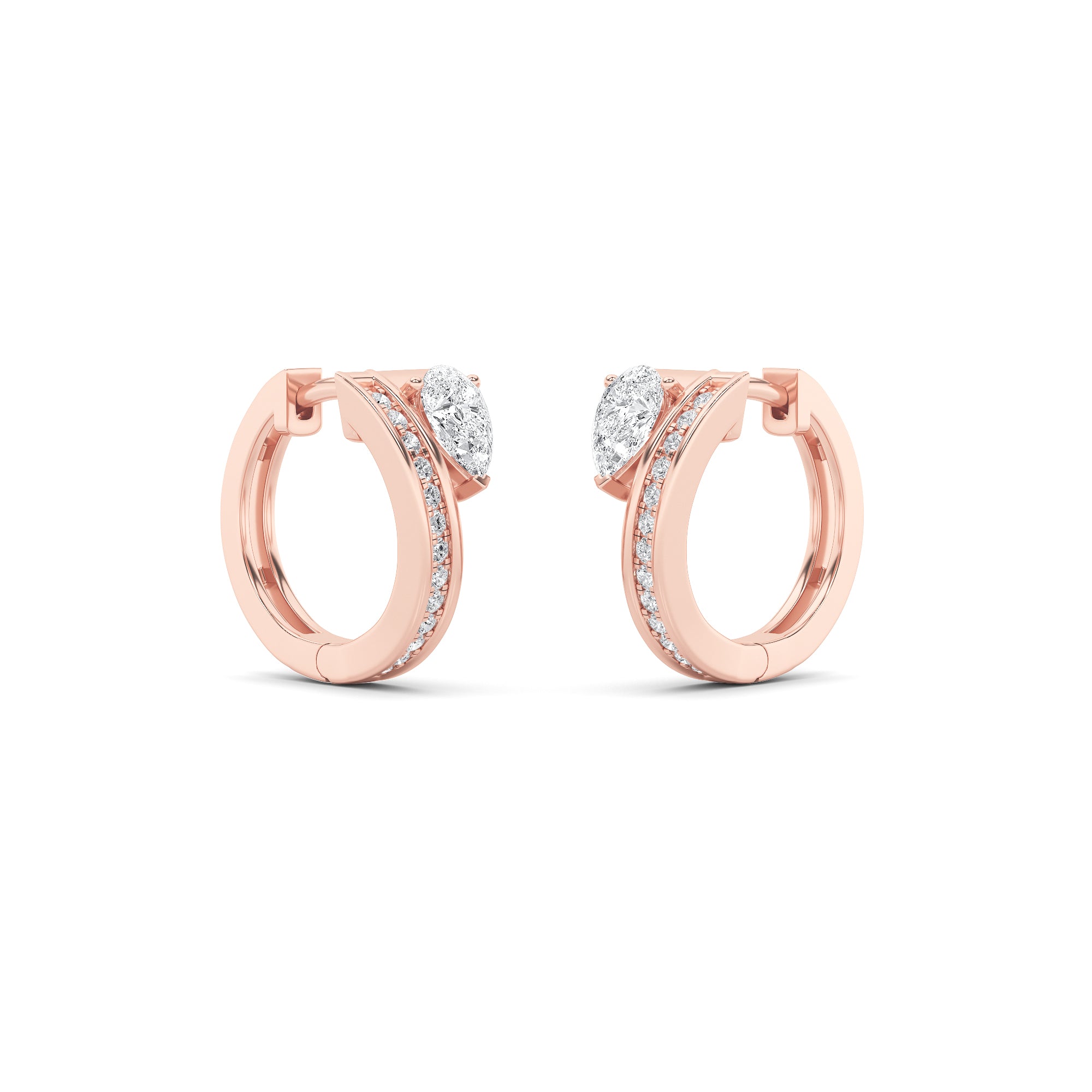 1.25Cttw Pear Shaped Lab Grown Diamond (F/VS) Fashion Earrings in 14K Gold