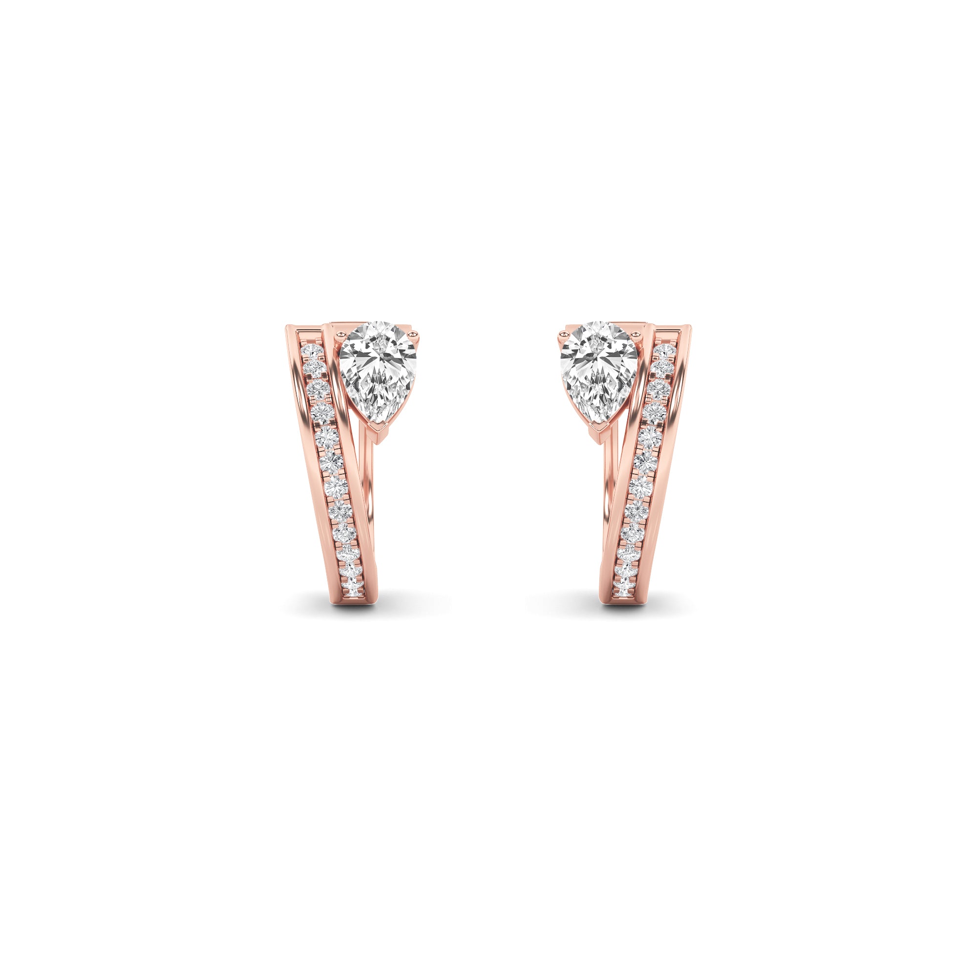 1.25Cttw Pear Shaped Lab Grown Diamond (F/VS) Fashion Earrings in 14K Gold
