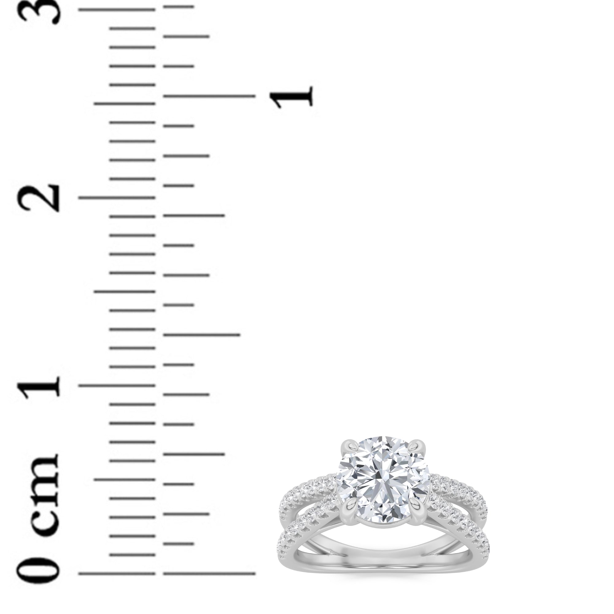 2Cttw Round Shaped Lab Grown Diamond (F/VVS) CrossShank Accented Engagement Ring in 14K Gold