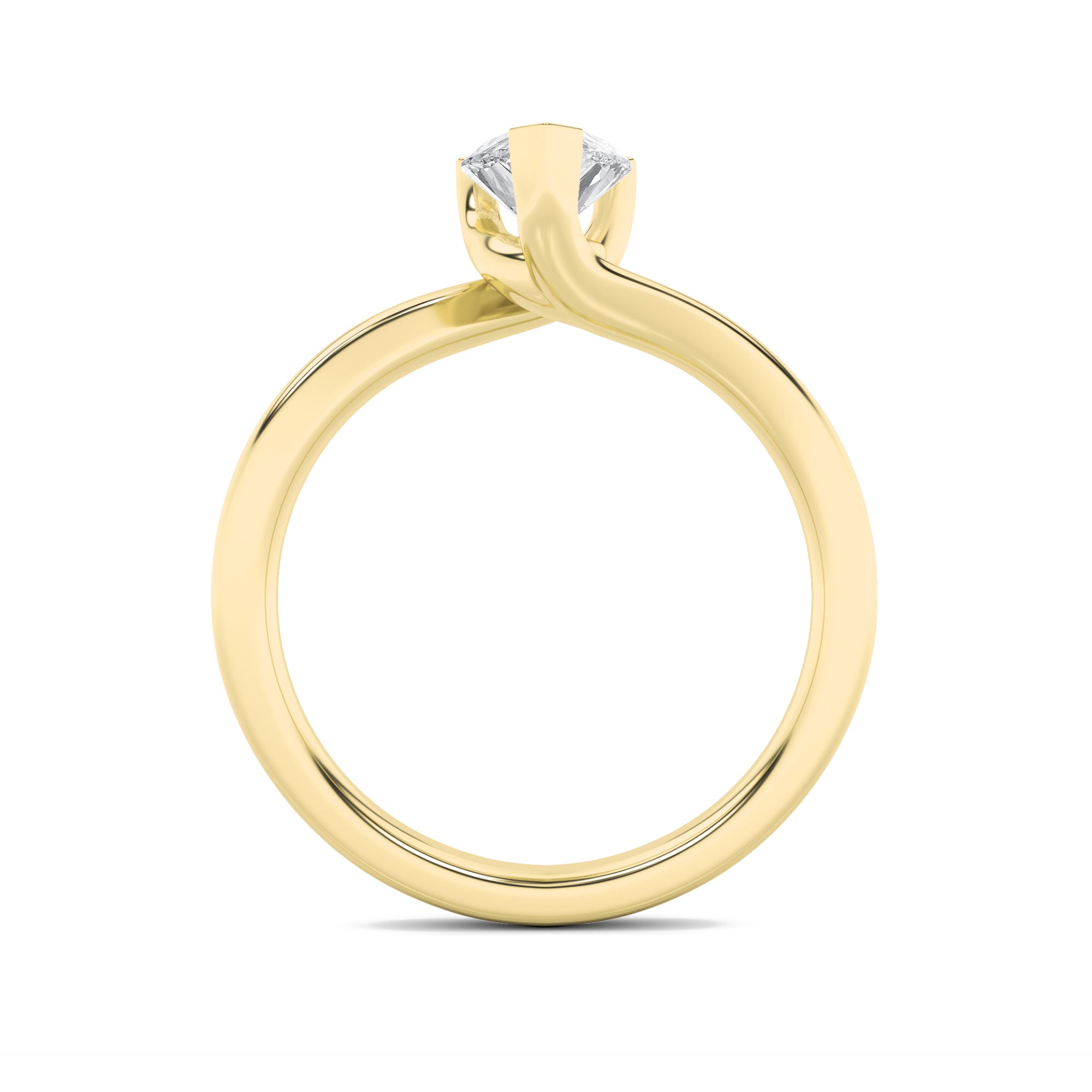 1Cttw Pear Shaped Lab Grown Diamond (F/VS) BypassShank Engagement Ring in 14K Gold