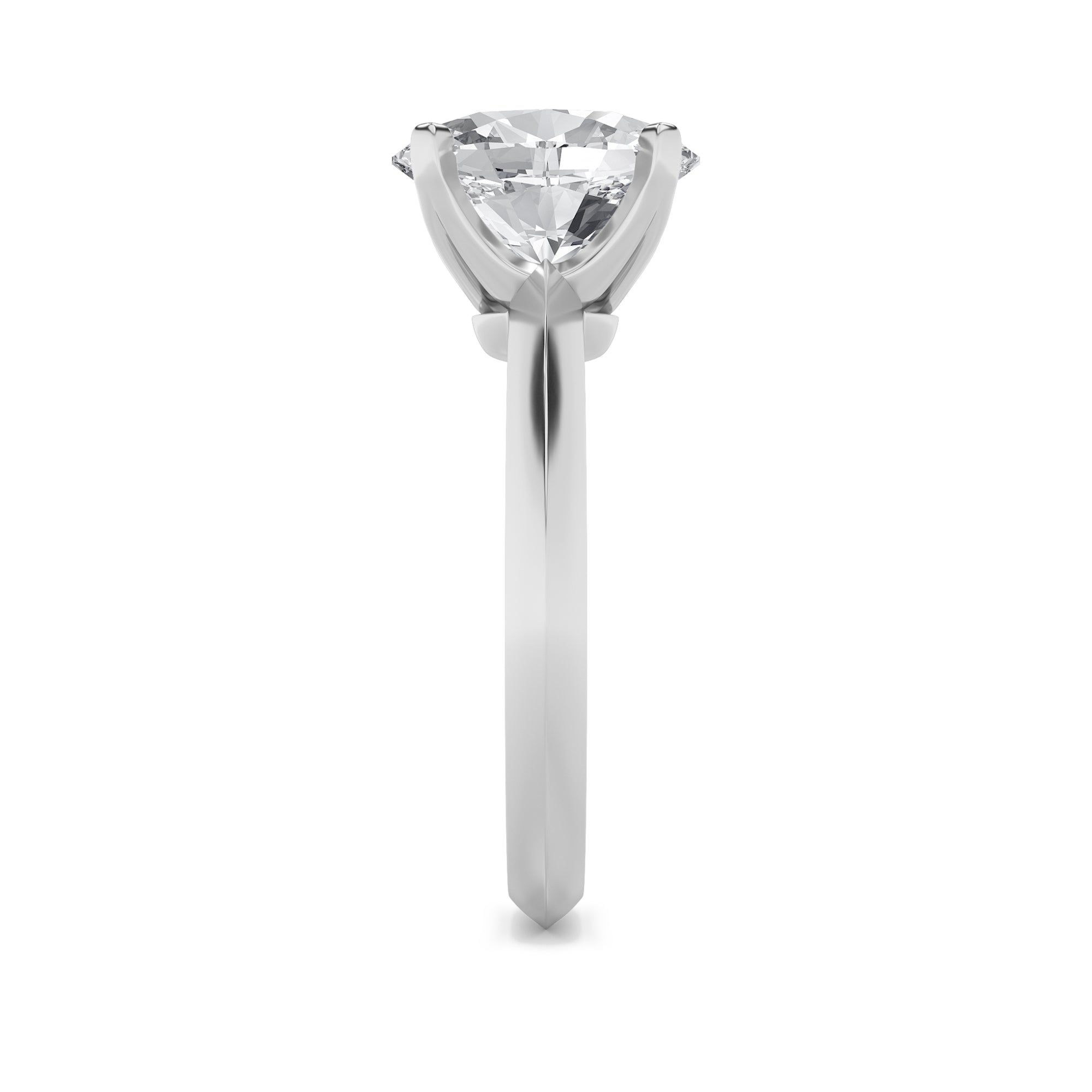 1Cttw Oval Shaped Lab Grown Diamond (F/VS) Knife Edge Shank Solitaire Engagement Ring in 14K Gold