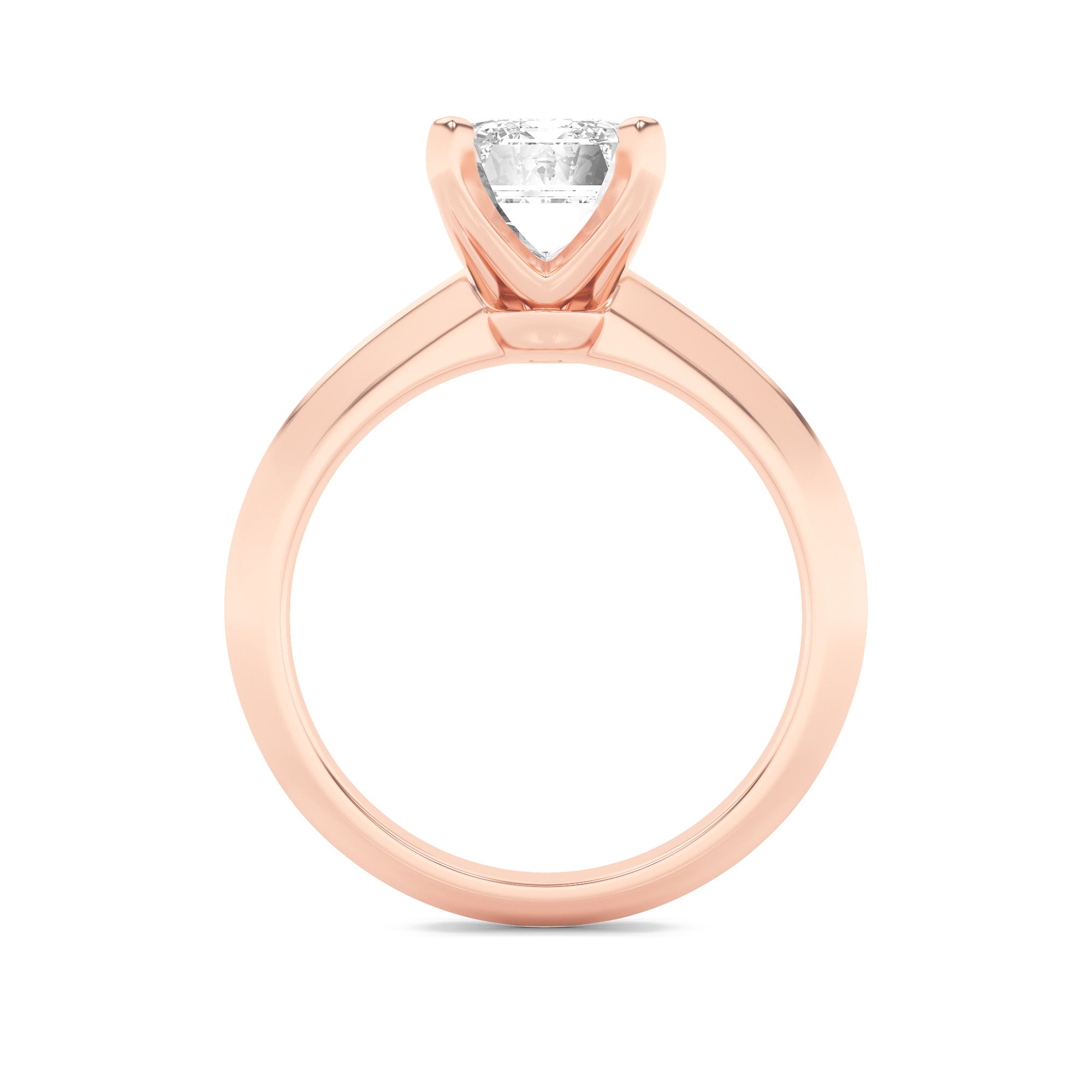 2Cttw Radiant Shaped Lab Grown Diamond (F/VS) Knife Edge Shank Solitaire Engagement Ring in 14K Gold