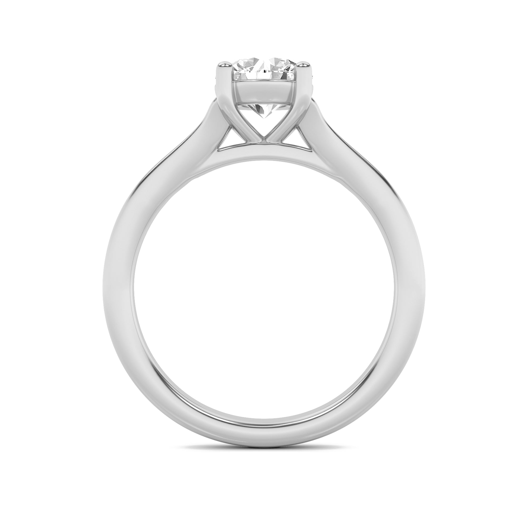 2Cttw Round Shaped Lab Grown Diamond (F/VS) SplitShank Solitaire Engagement Ring in 14K Gold
