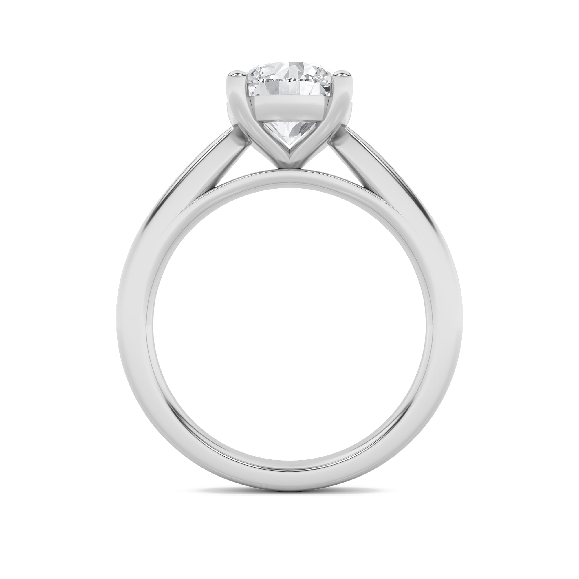 1Cttw Round Shaped Lab Grown Diamond (F/VS) Classic Shank Solitaire Engagement Ring in 14K Gold