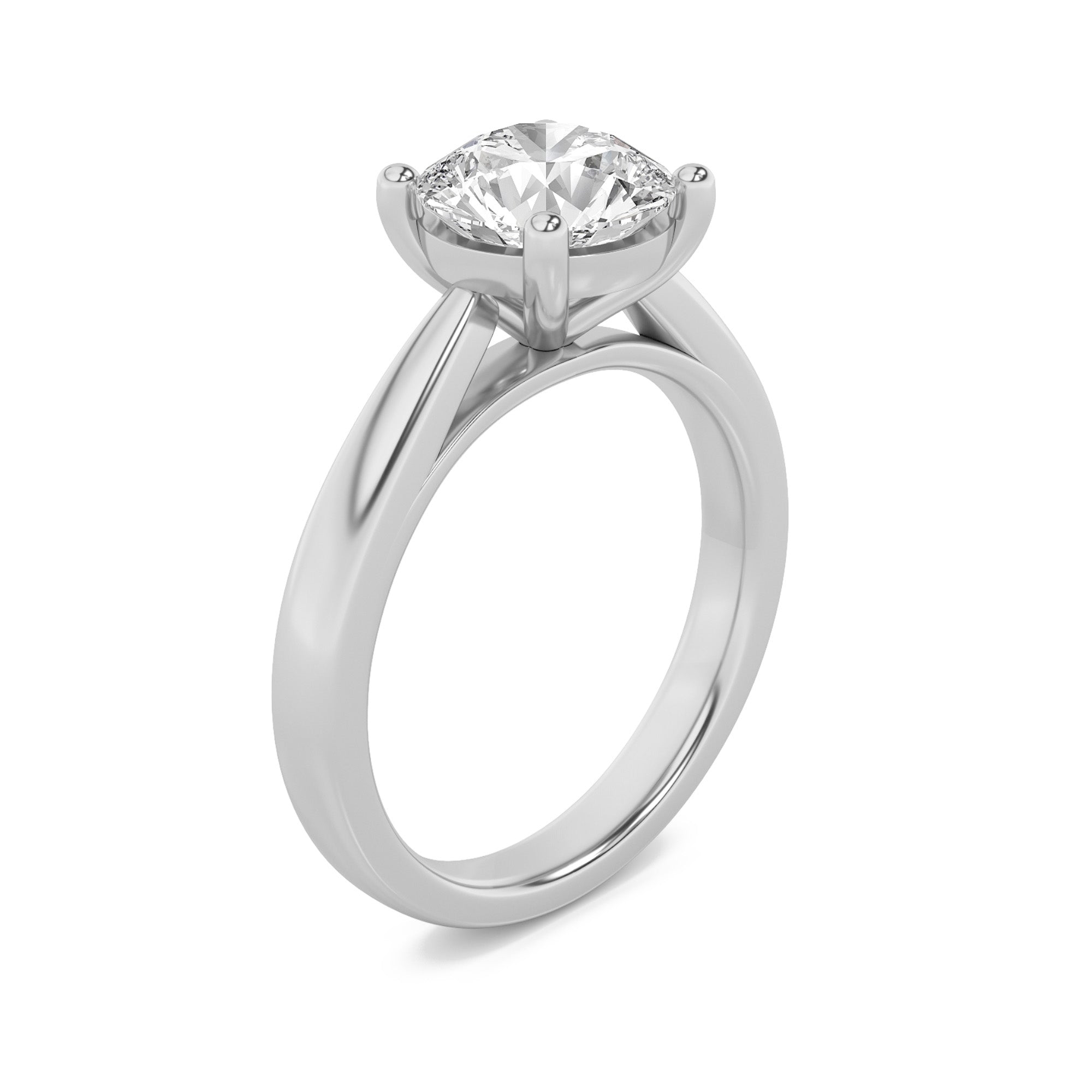 1.5Cttw Round Shaped Lab Grown Diamond (F/VS) Classic Shank Solitaire Engagement Ring in 14K Gold