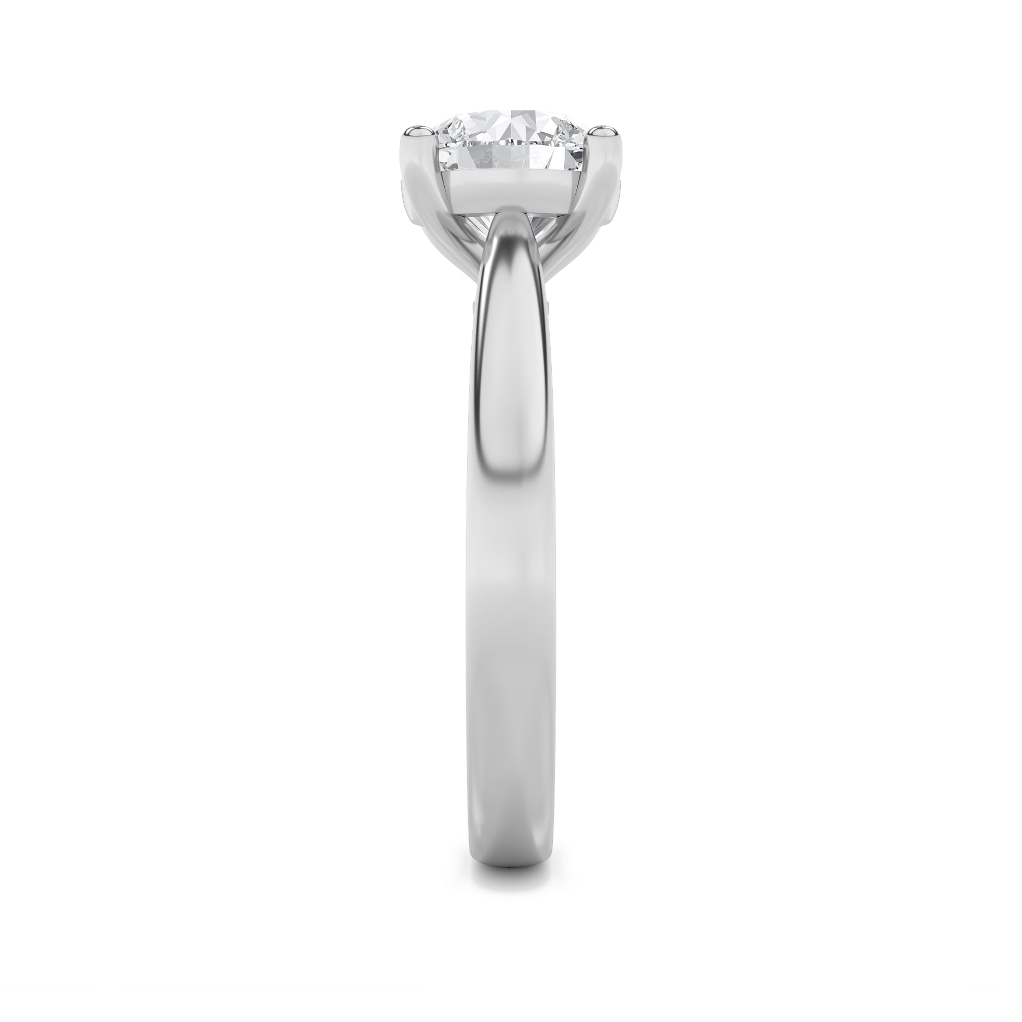 1.5Cttw Round Shaped Lab Grown Diamond (F/VS) Classic Shank Solitaire Engagement Ring in 14K Gold