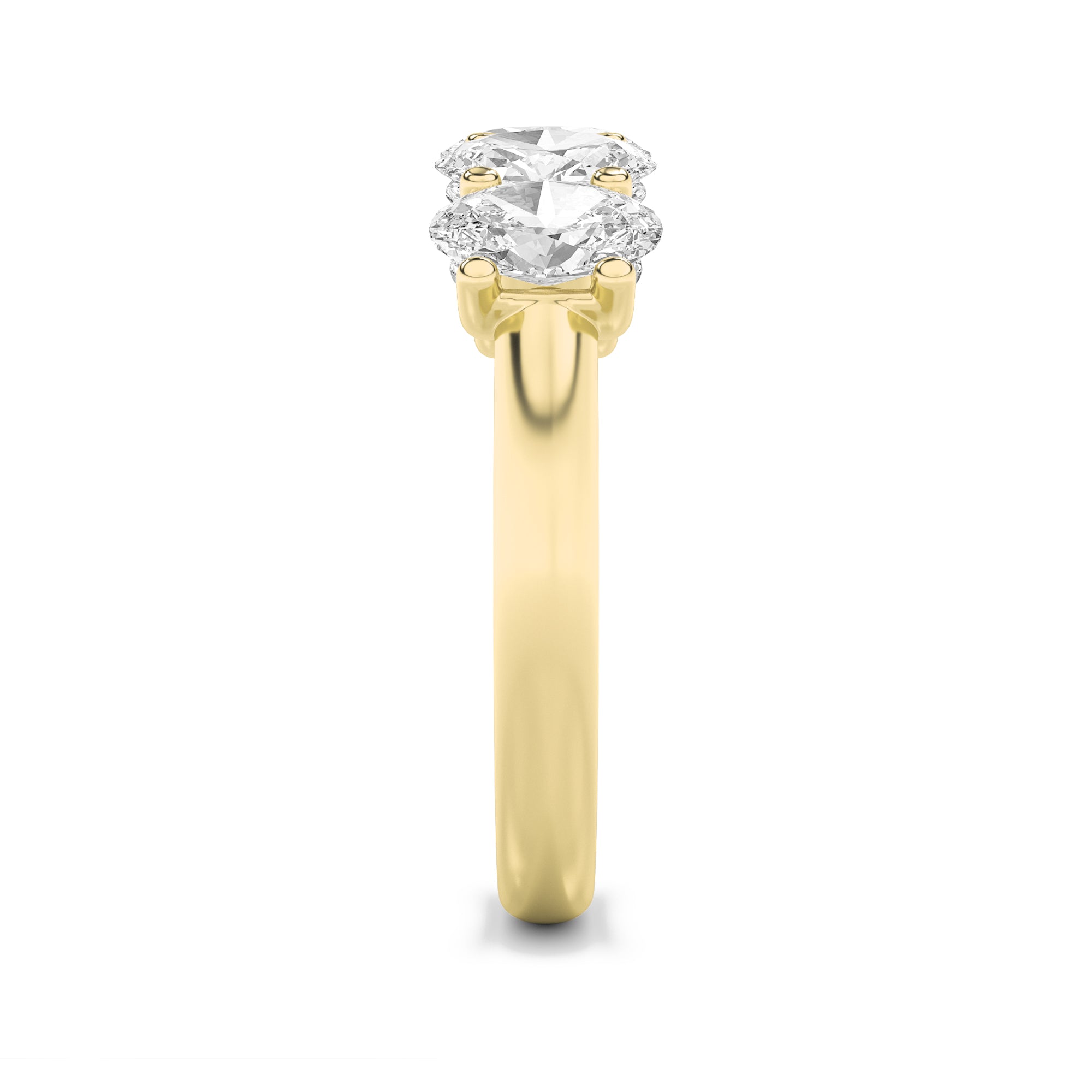 2Cttw Oval Shaped Lab Grown Diamond (F/VS) Five Stone Band Ring in 14K Gold