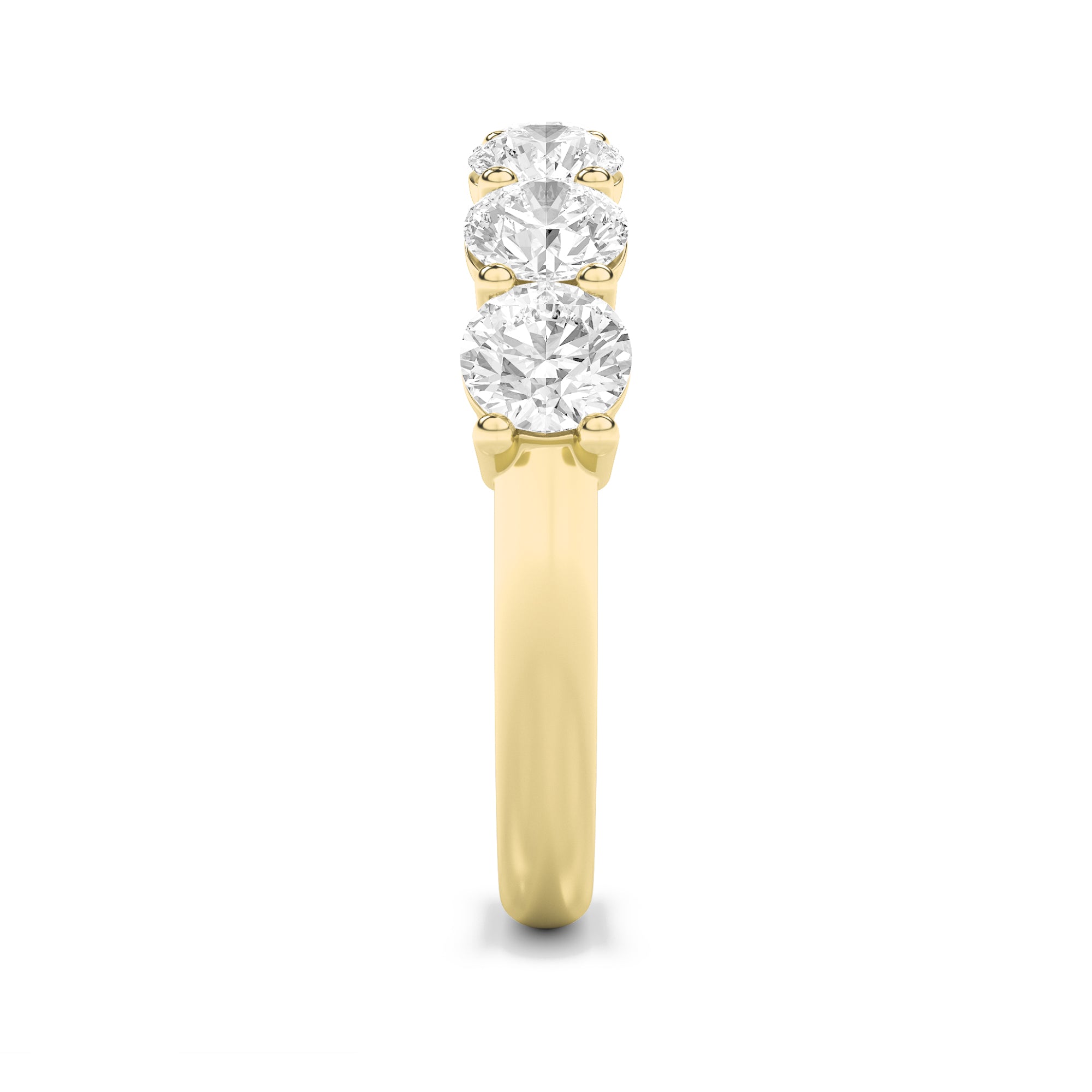 2Cttw Round Shaped Lab Grown Diamond (F/VS) SevenStone Band Ring in 14K Gold