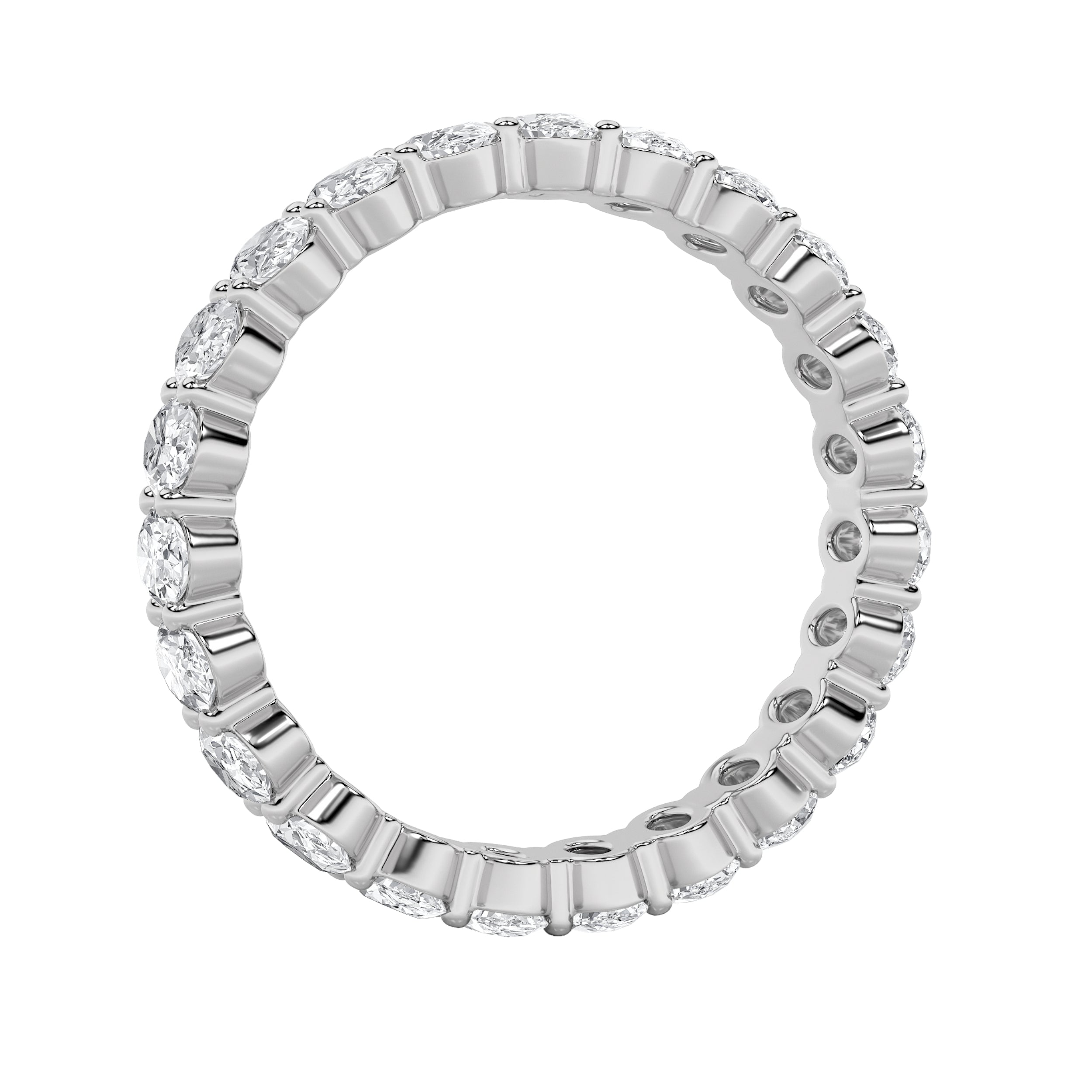 2.25Cttw Oval Shaped Lab Grown Diamond Split ProngEternity Ring in 14K Gold (F/VS)