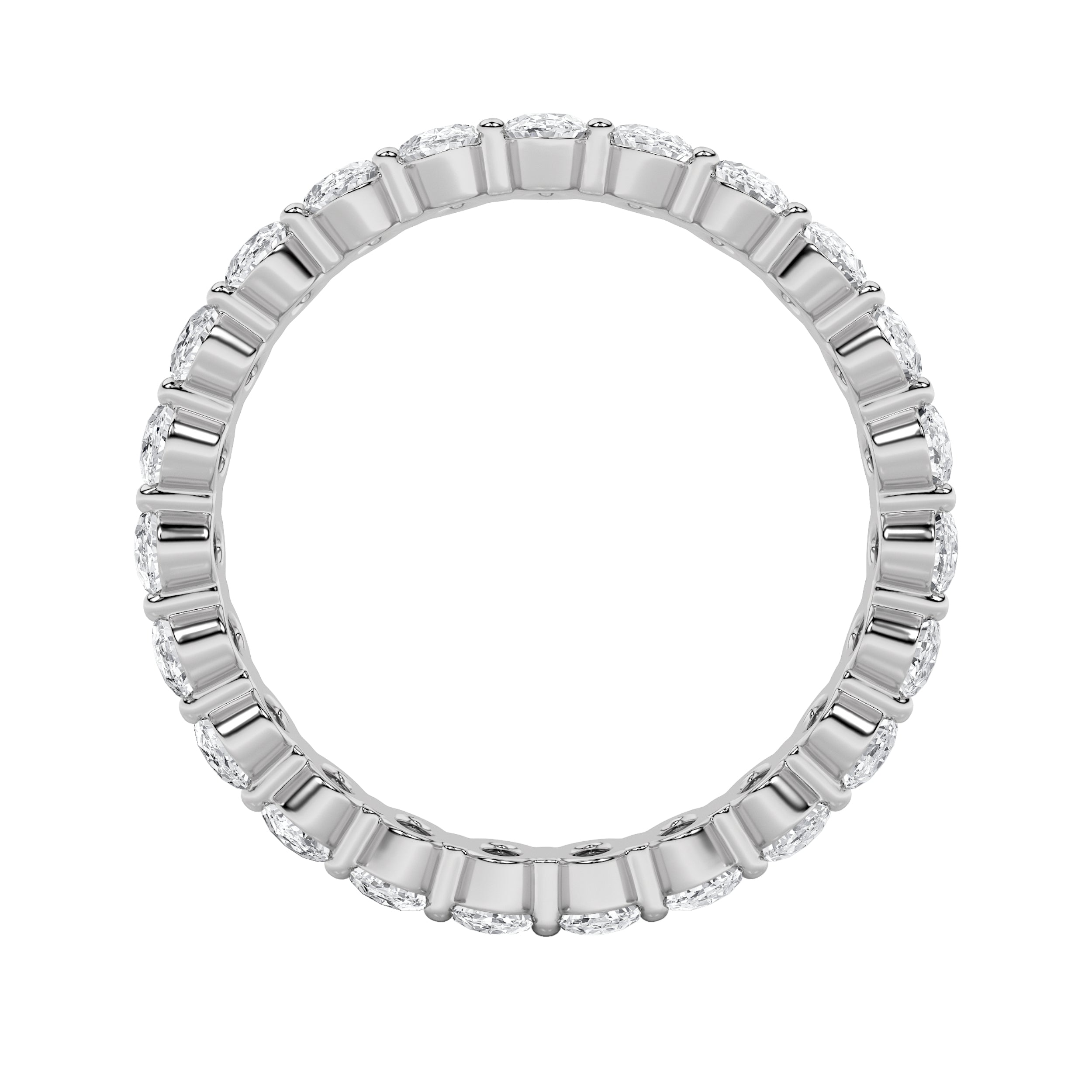 2.75Cttw Oval Shaped Lab Grown Diamond Split ProngEternity Ring in 14K Gold (F/VS)