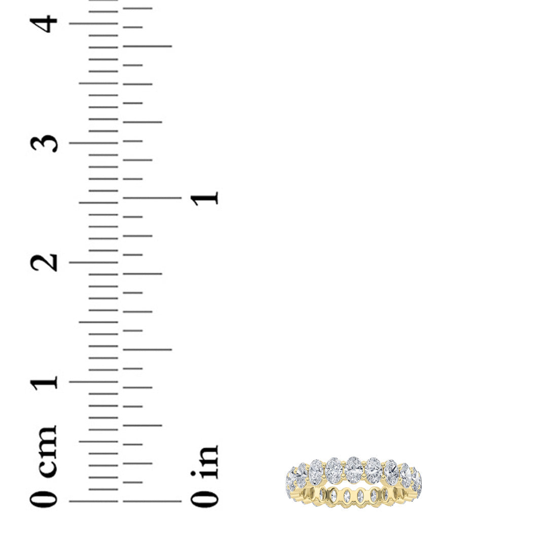 3.5Cttw Oval Shaped Lab Grown Diamond Split ProngEternity Ring in 14K Gold (F/VS)