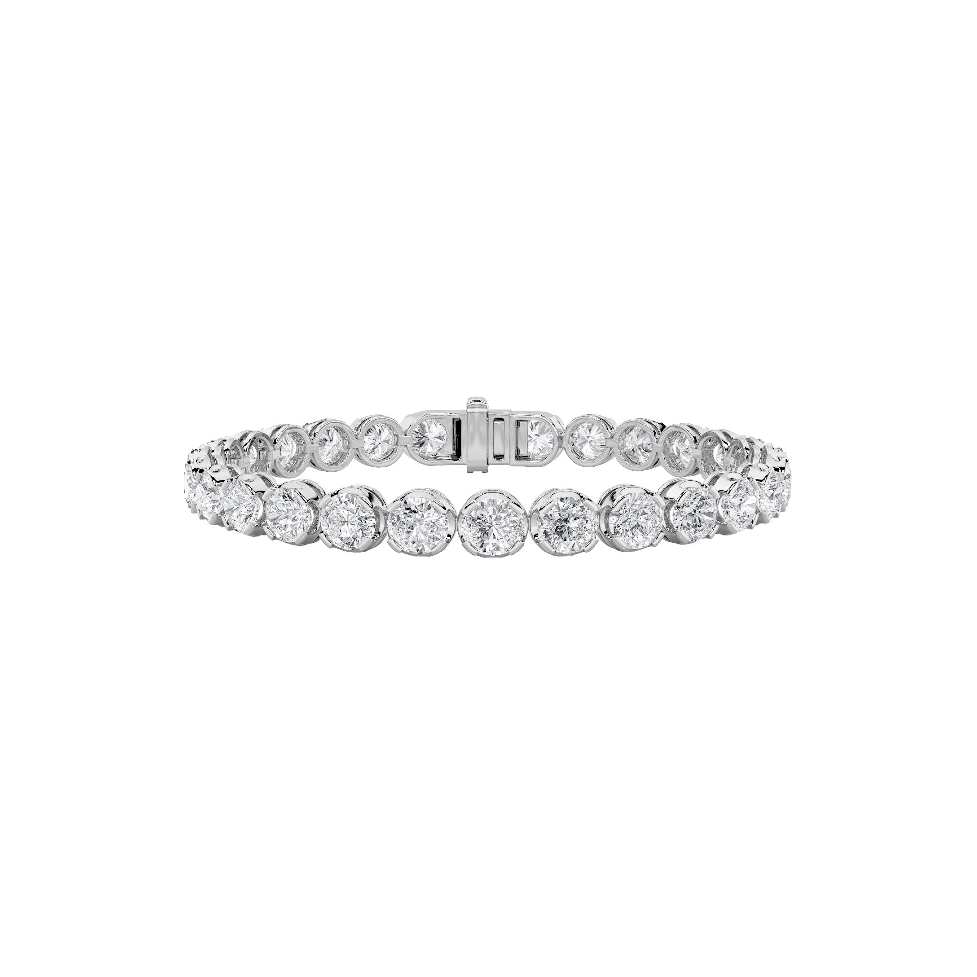 Round Shaped Lab Grown Diamond (F/VS) Bracelet in 14K Gold