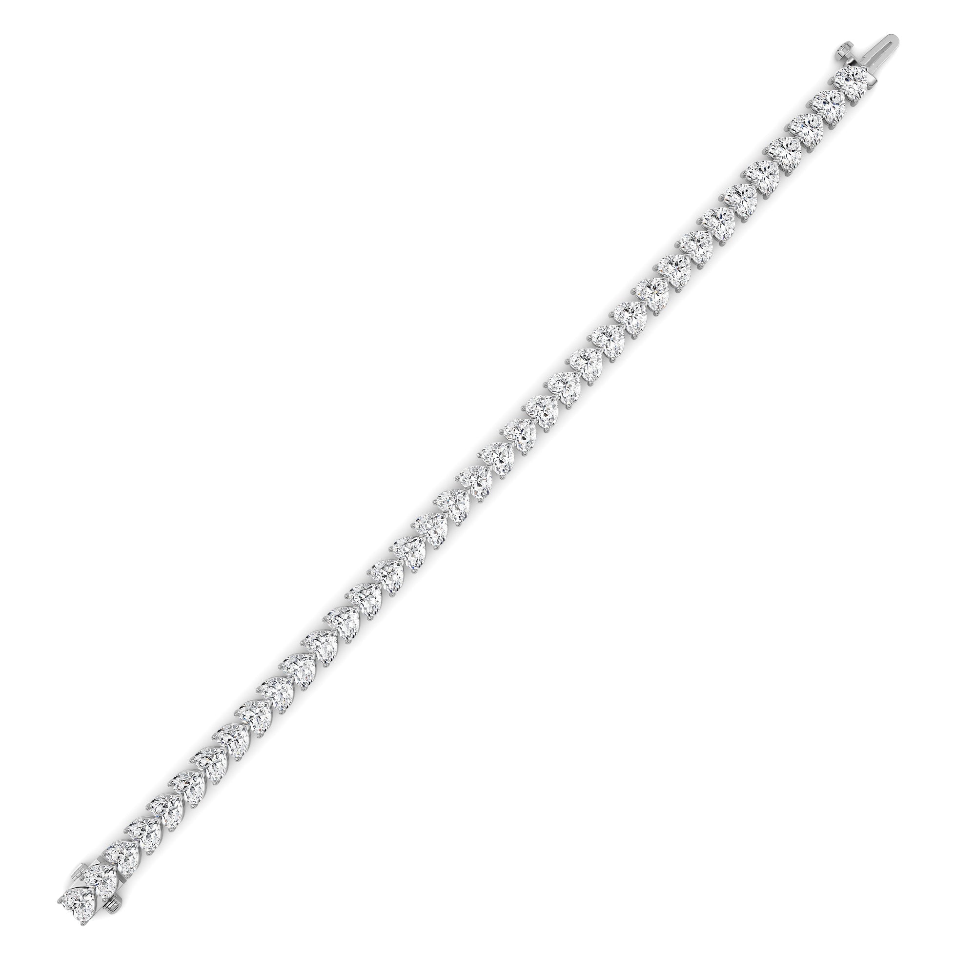 18Cttw Heart Lab Grown Diamond (F/VS ) Bracelet Bracelet in 14K Gold