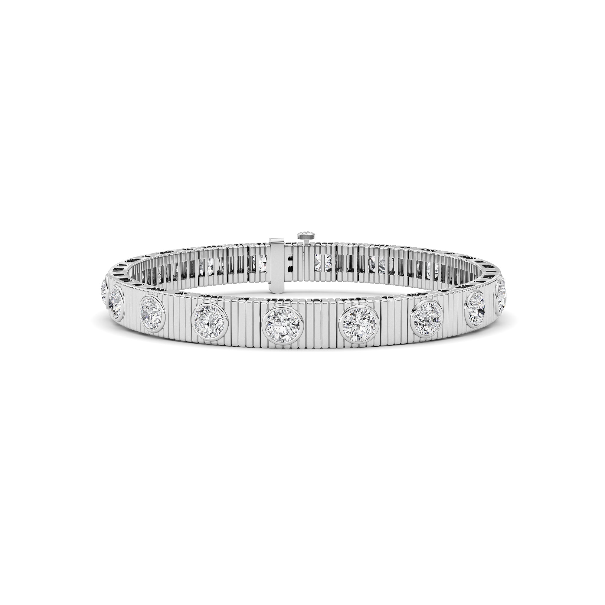 7Cttw Round Lab Grown Diamond (F/VS ) Bangle Bracelet in 14K Gold
