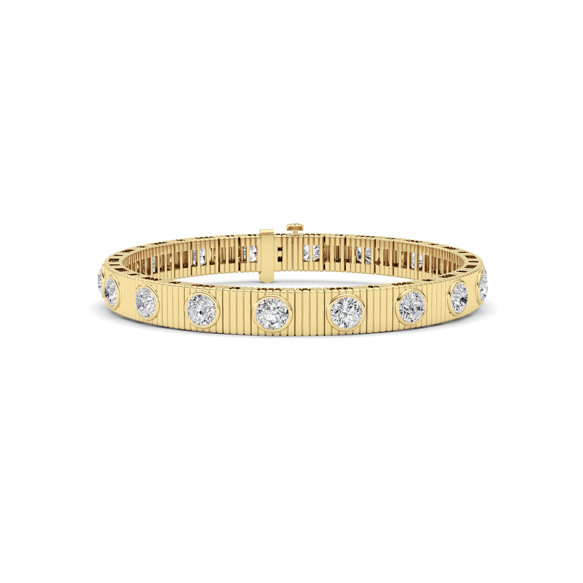 7Cttw Round Lab Diamond (F/VS ) Bangle Bracelet in 14K Gold