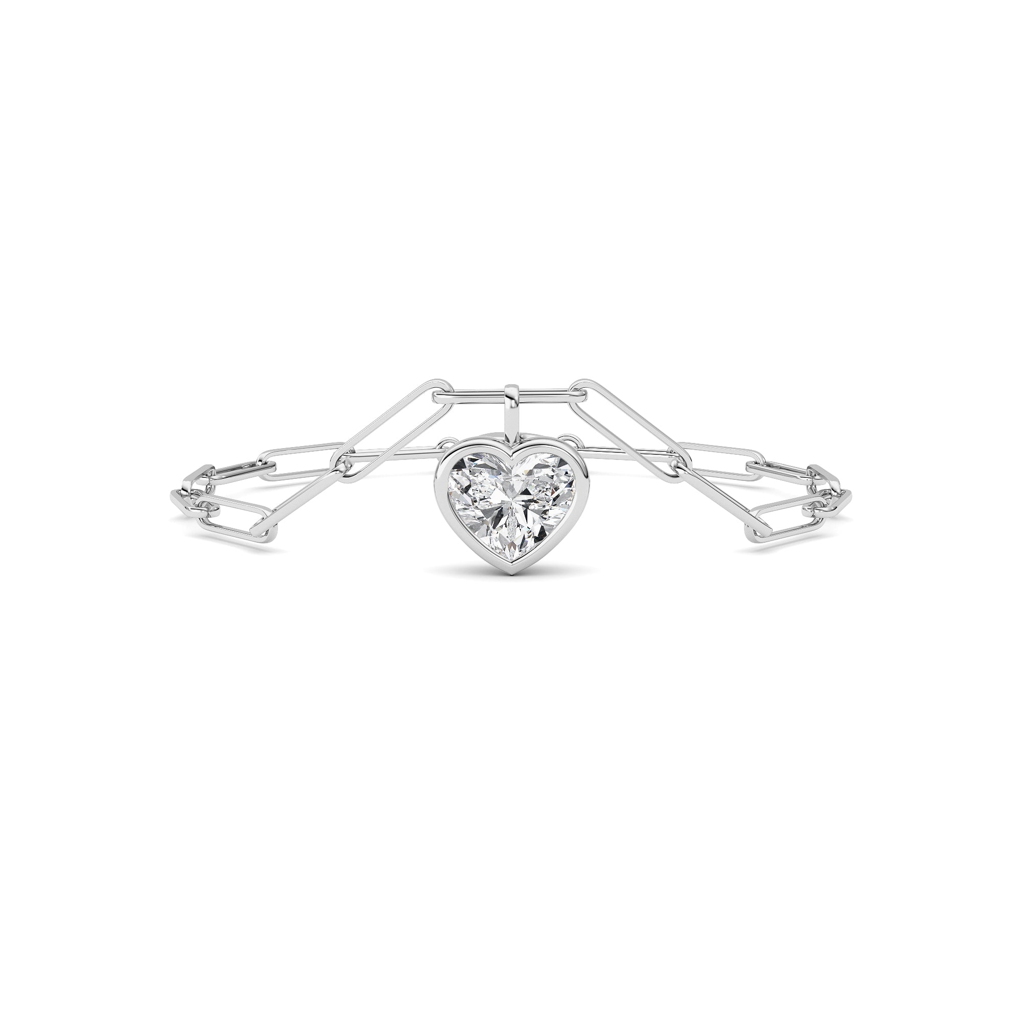 3Cttw Heart Lab Grown Diamond (F/VS ) Bezel Set Bracelet in 14K Gold