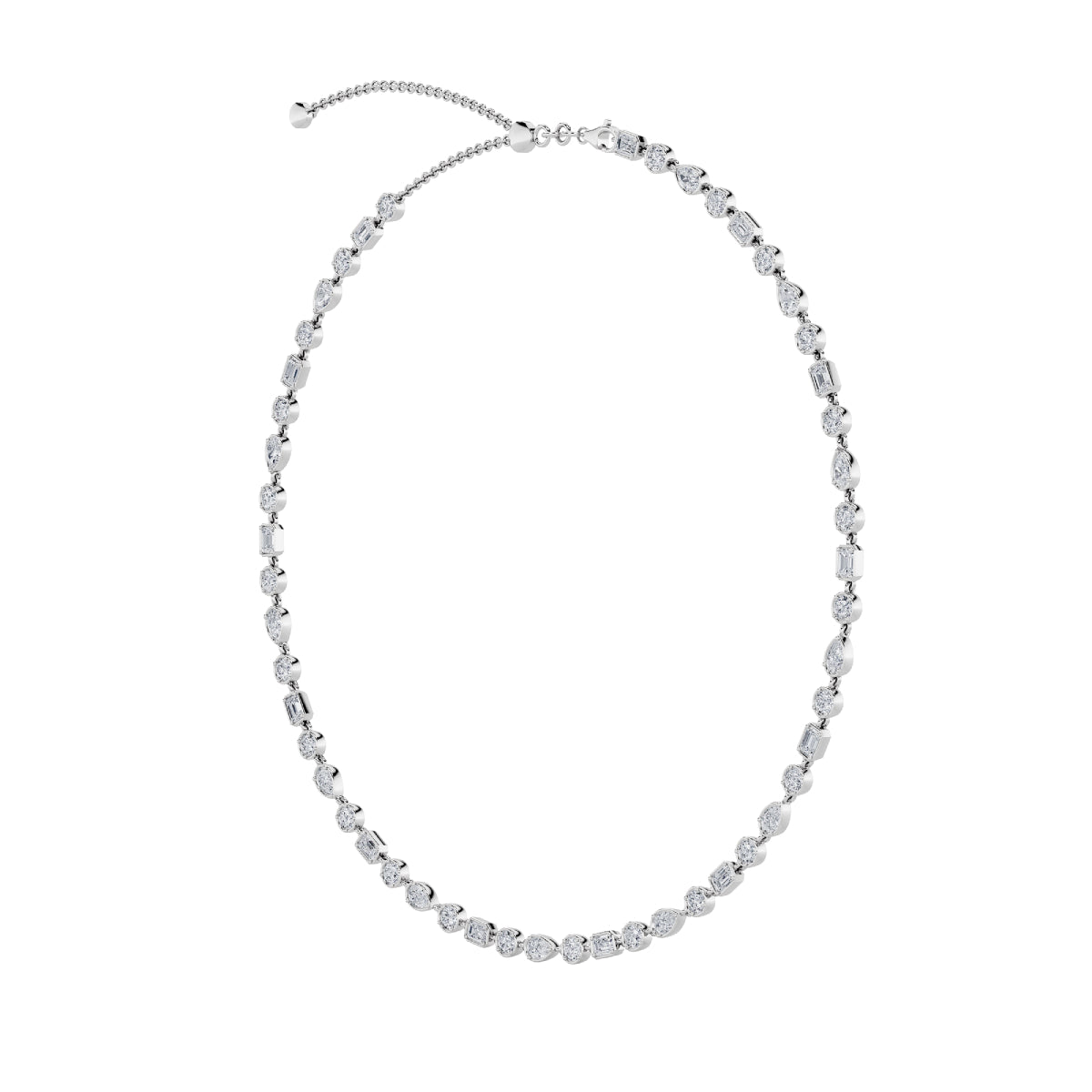 10.0ct Pear Shaped Lab Grown Diamond (F/VS) Necklace in 14K White Gold