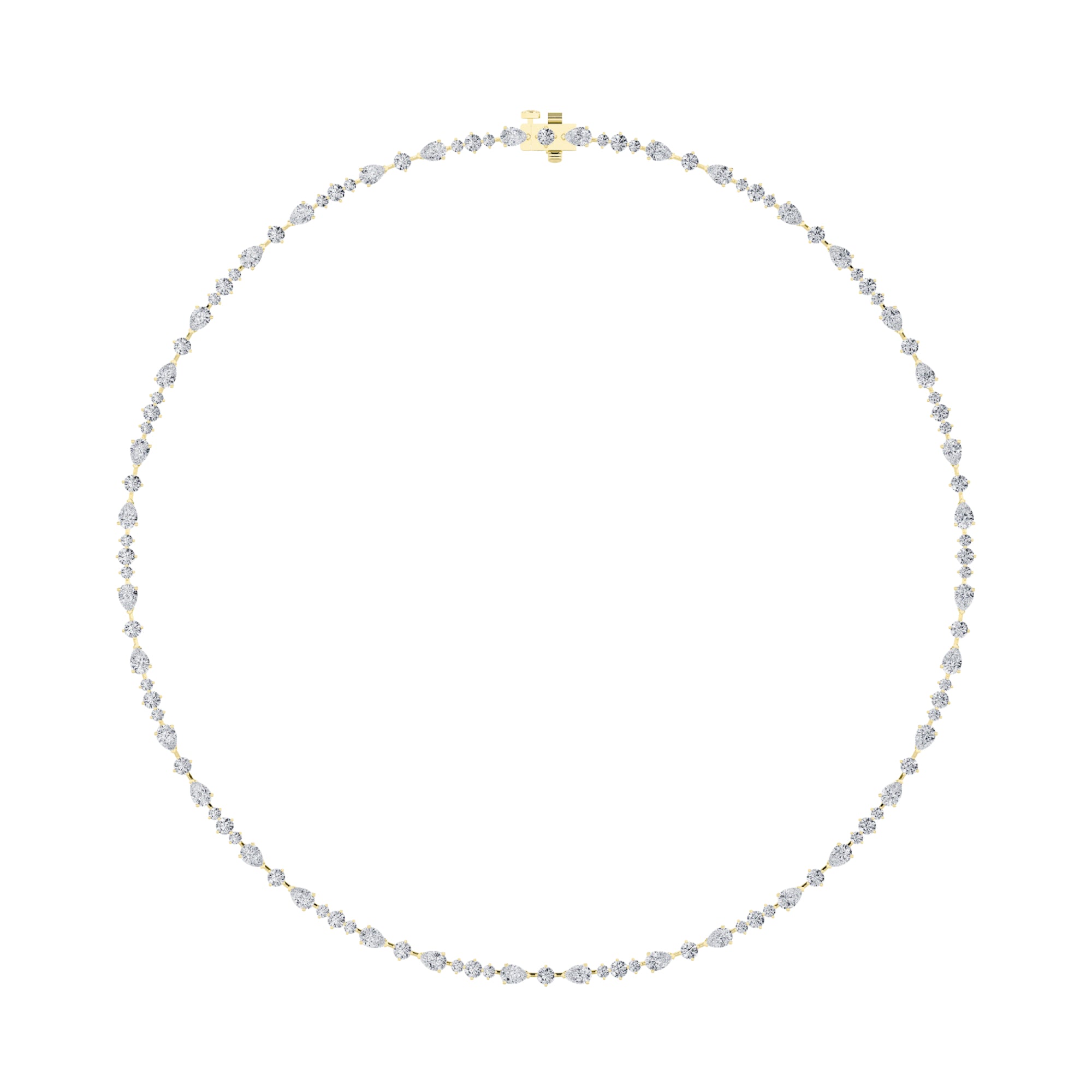 12.0ct Pear Shaped Lab Grown Diamond (F/VS) Fashion Necklace in 14K Yellow Gold