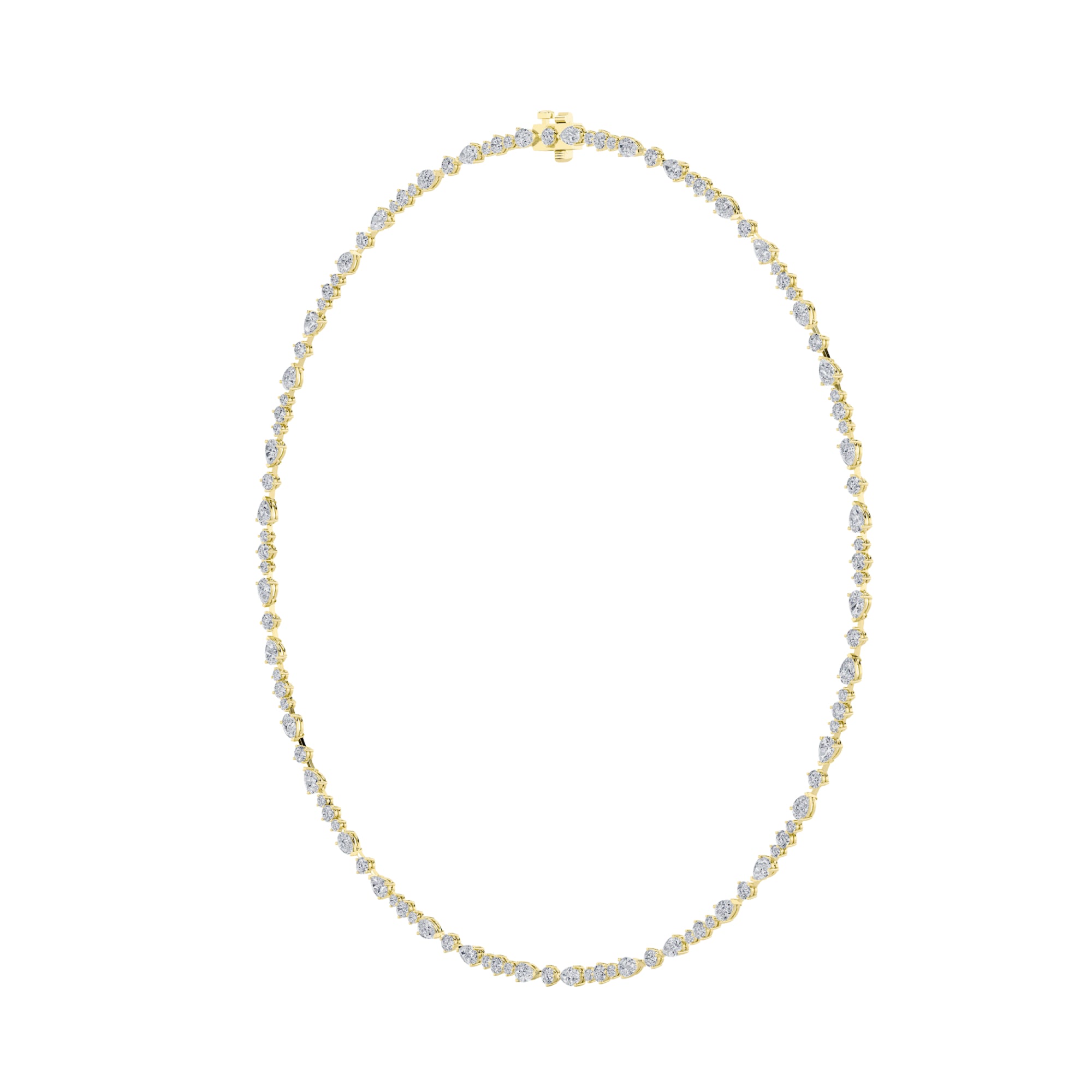 12.0ct Pear Shaped Lab Grown Diamond (F/VS) Fashion Necklace in 14K Yellow Gold
