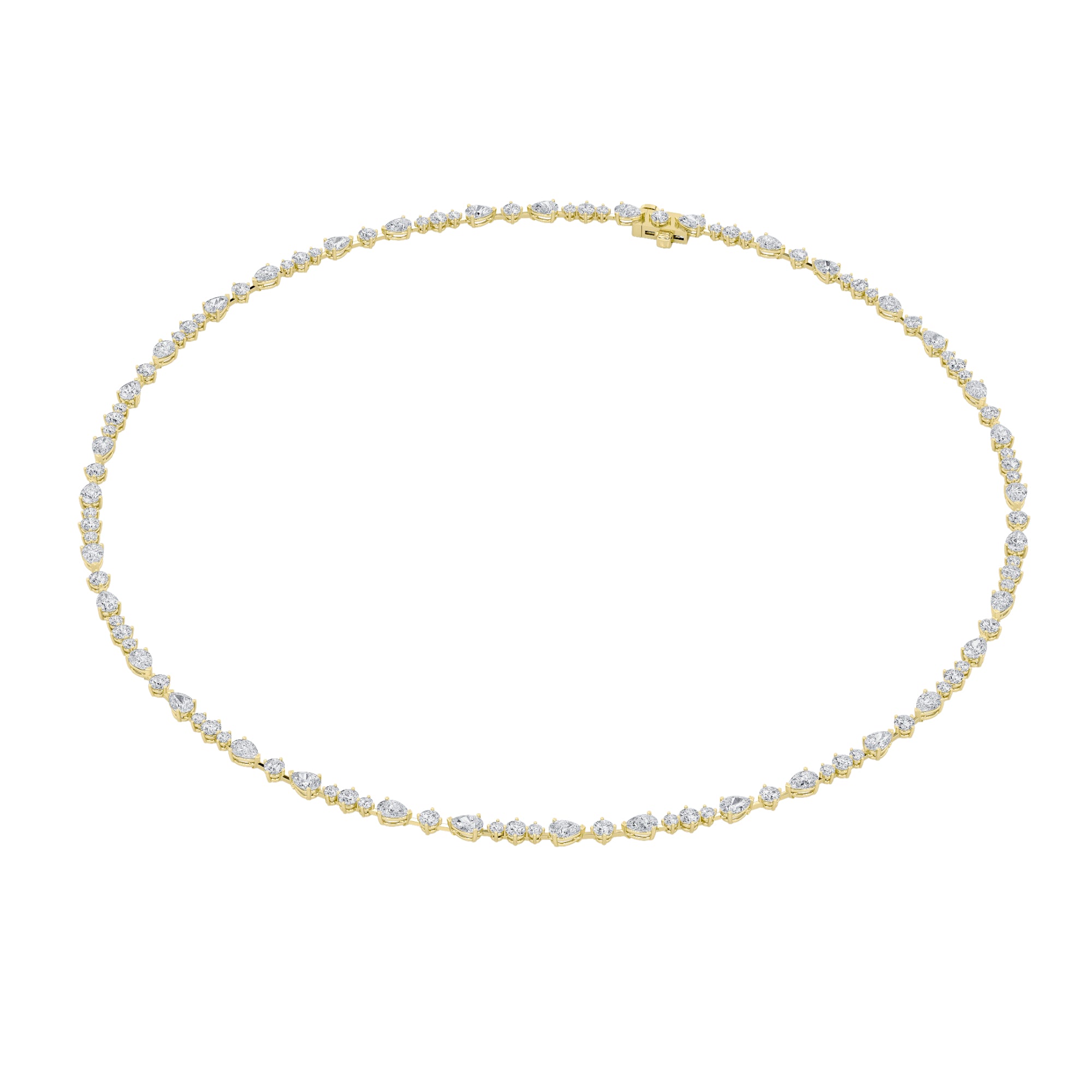 12.0ct Pear Shaped Lab Grown Diamond (F/VS) Fashion Necklace in 14K Yellow Gold