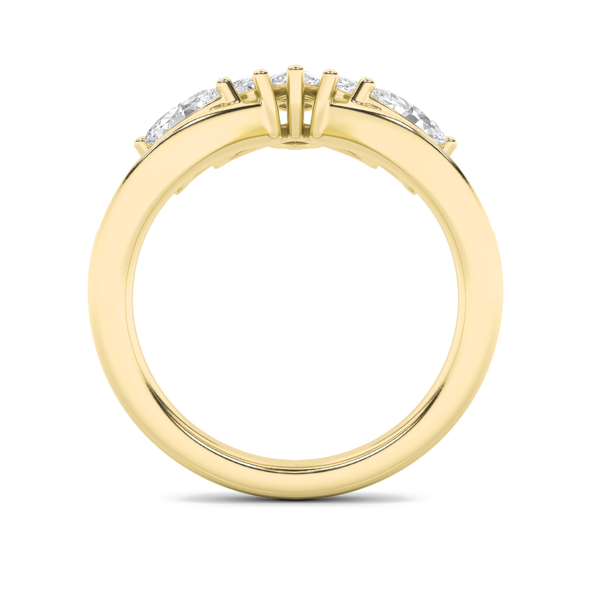 1.5Cttw Marquise Shaped Lab Grown Diamond (F/VS) Fancy Contour Ring in 14K Gold