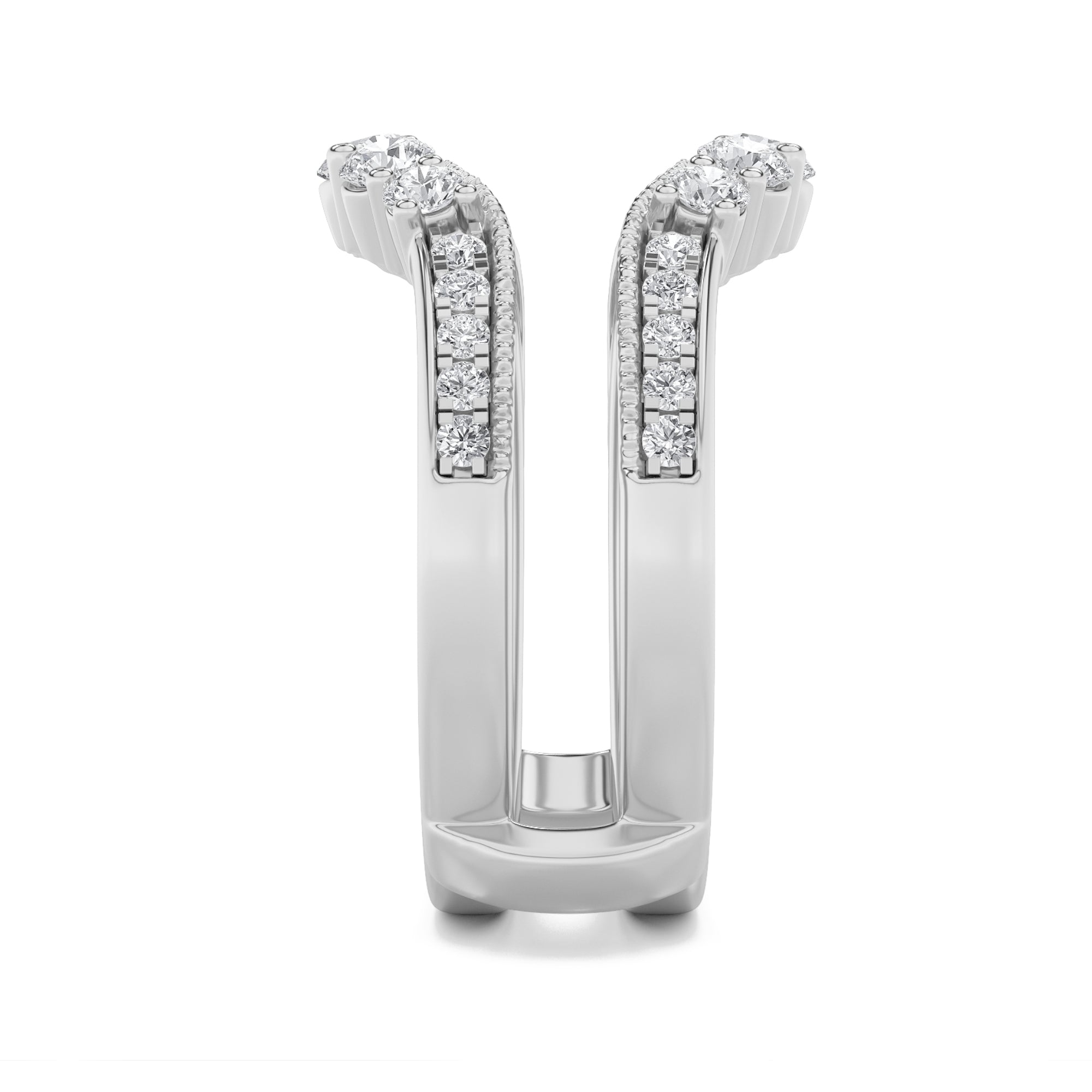 1Cttw Round Shaped Lab Grown Diamond (F/VS) InsertJacket Ring in 14K Gold