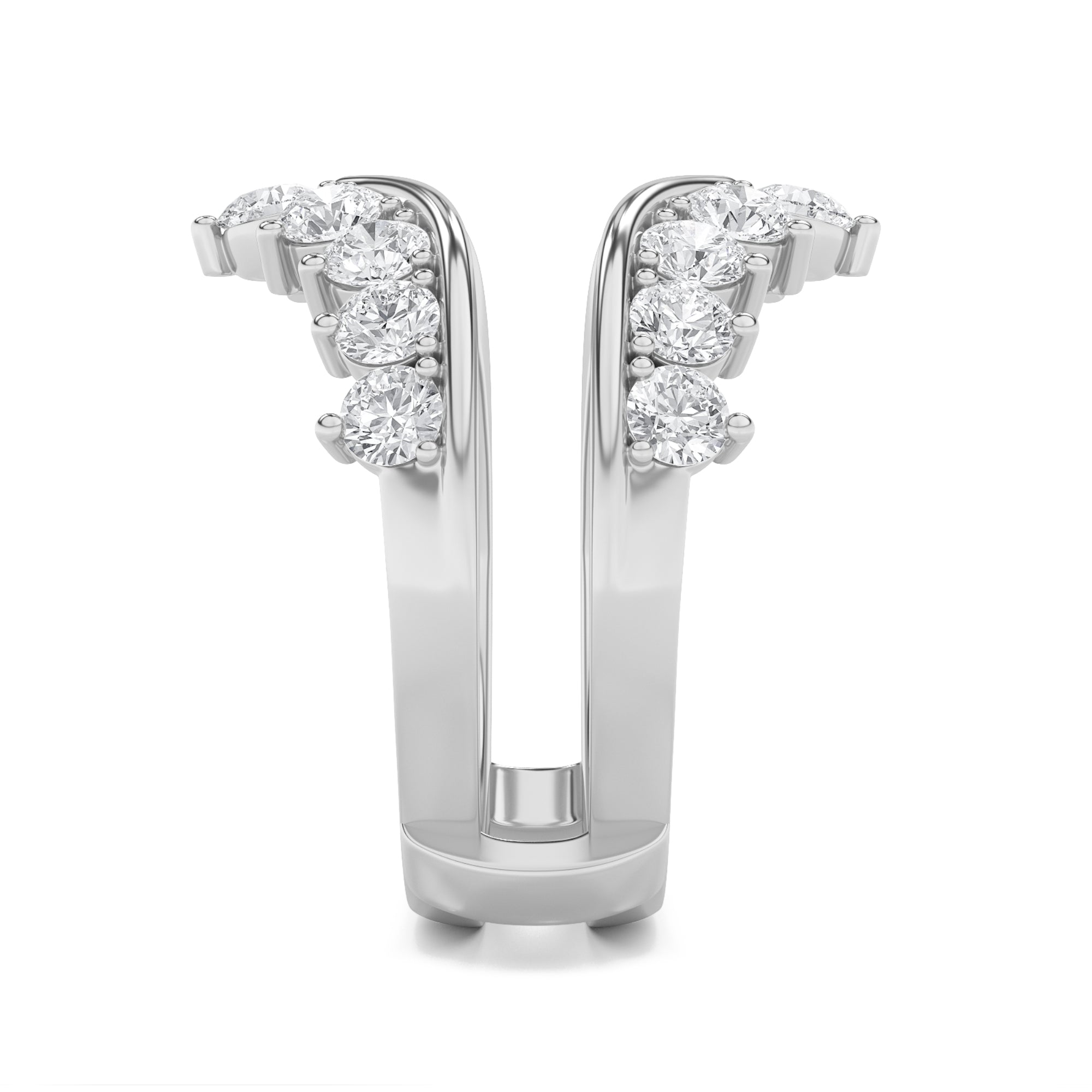 2Cttw Round Shaped Lab Grown Diamond (F/VS) InsertJacket Ring in 14K Gold