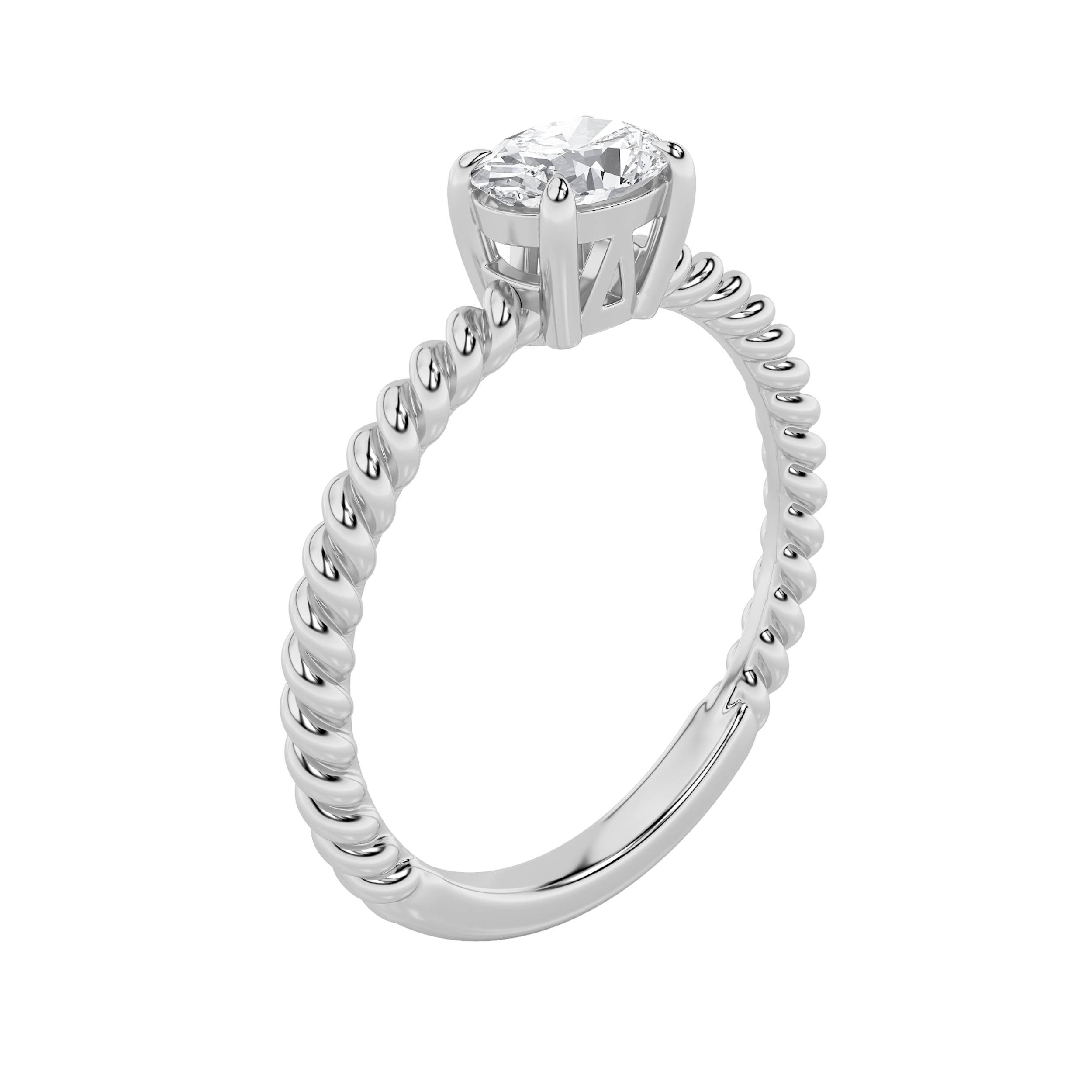 0.5Cttw Oval Shaped Lab Grown Diamond (F/VS) Petite Solitaire Engagement RING in 14K Gold