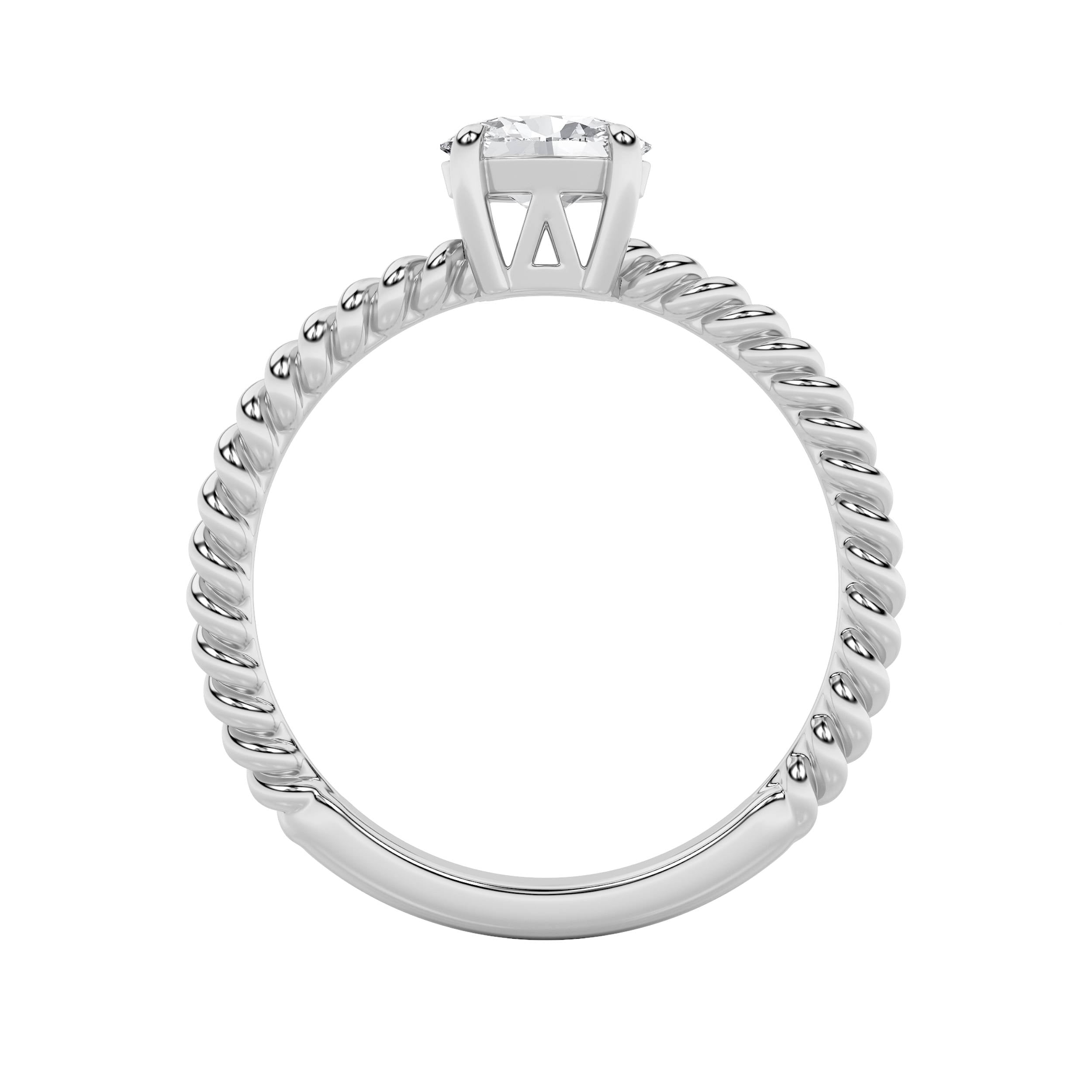 0.5Cttw Oval Shaped Lab Grown Diamond (F/VS) Petite Solitaire Engagement RING in 14K Gold