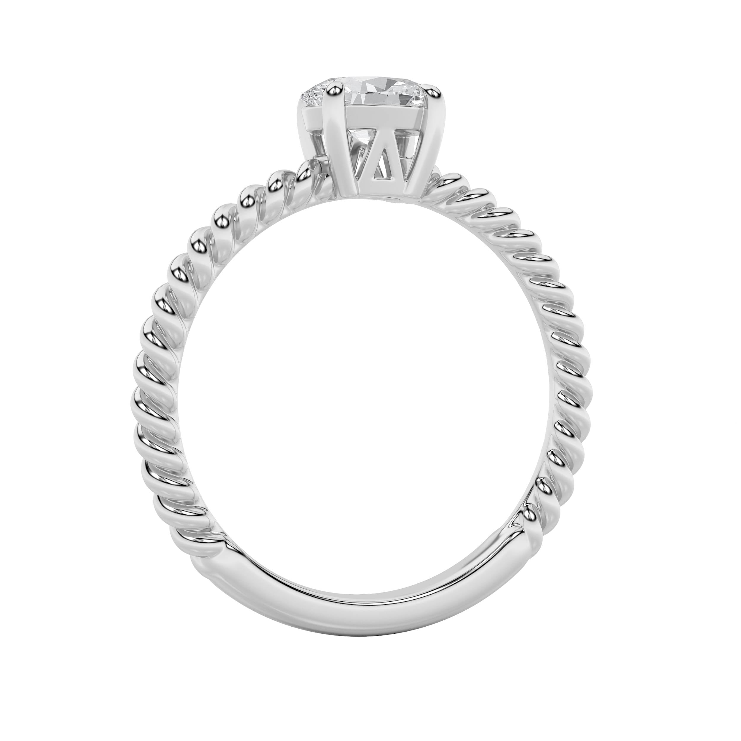 0.5Cttw Oval Shaped Lab Grown Diamond (F/VS) Petite Solitaire Engagement RING in 14K Gold