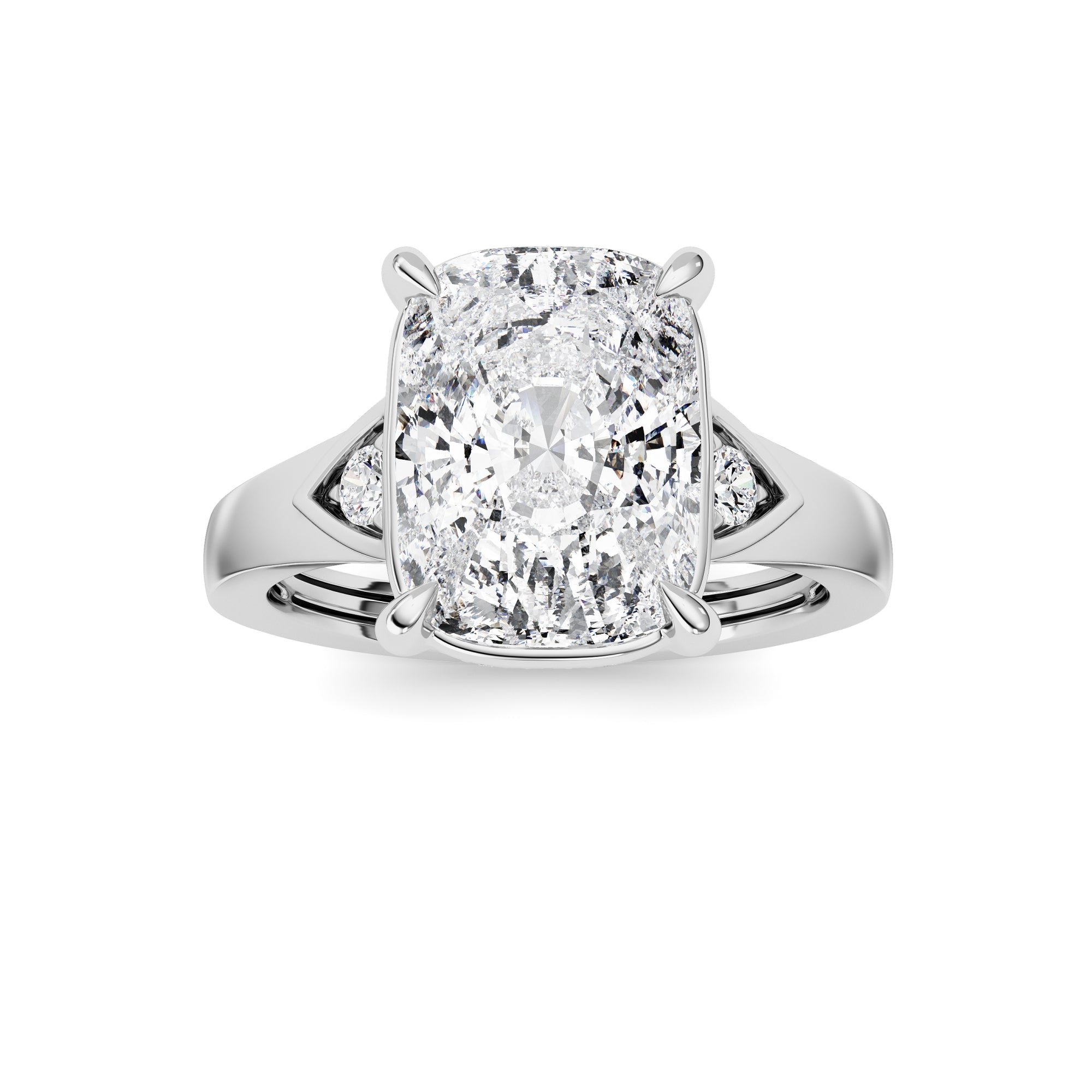 3.25Cttw ELongated Cushion Lab Grown Diamond (F/VS)Ring in 14K Gold