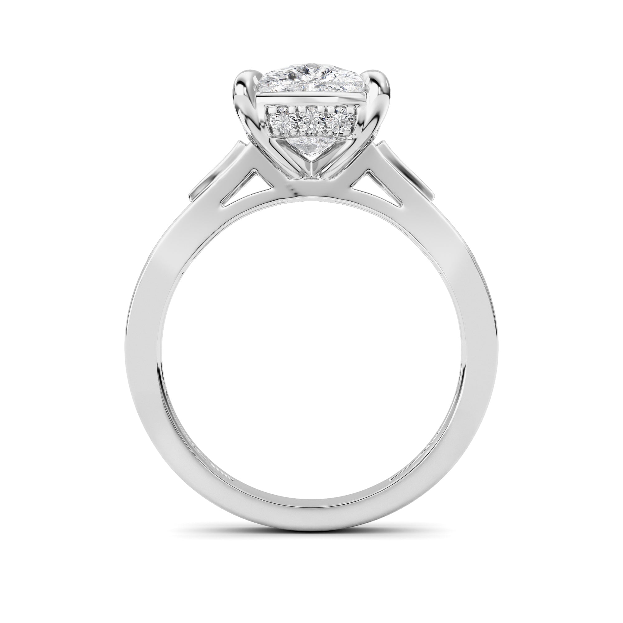 3.25Cttw ELongated Cushion Lab Grown Diamond (F/VS)Ring in 14K Gold