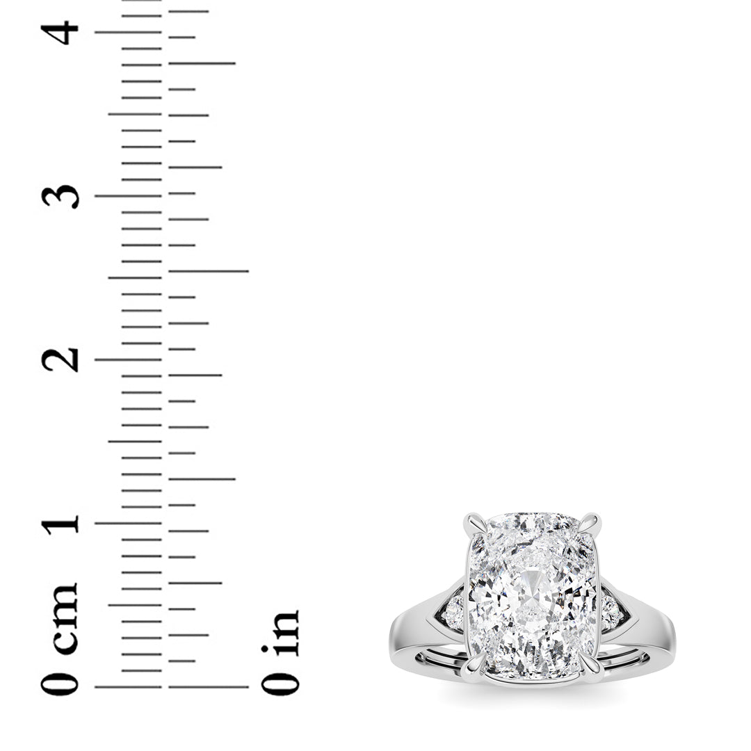 3.25Cttw ELongated Cushion Lab Grown Diamond (F/VS)Ring in 14K Gold