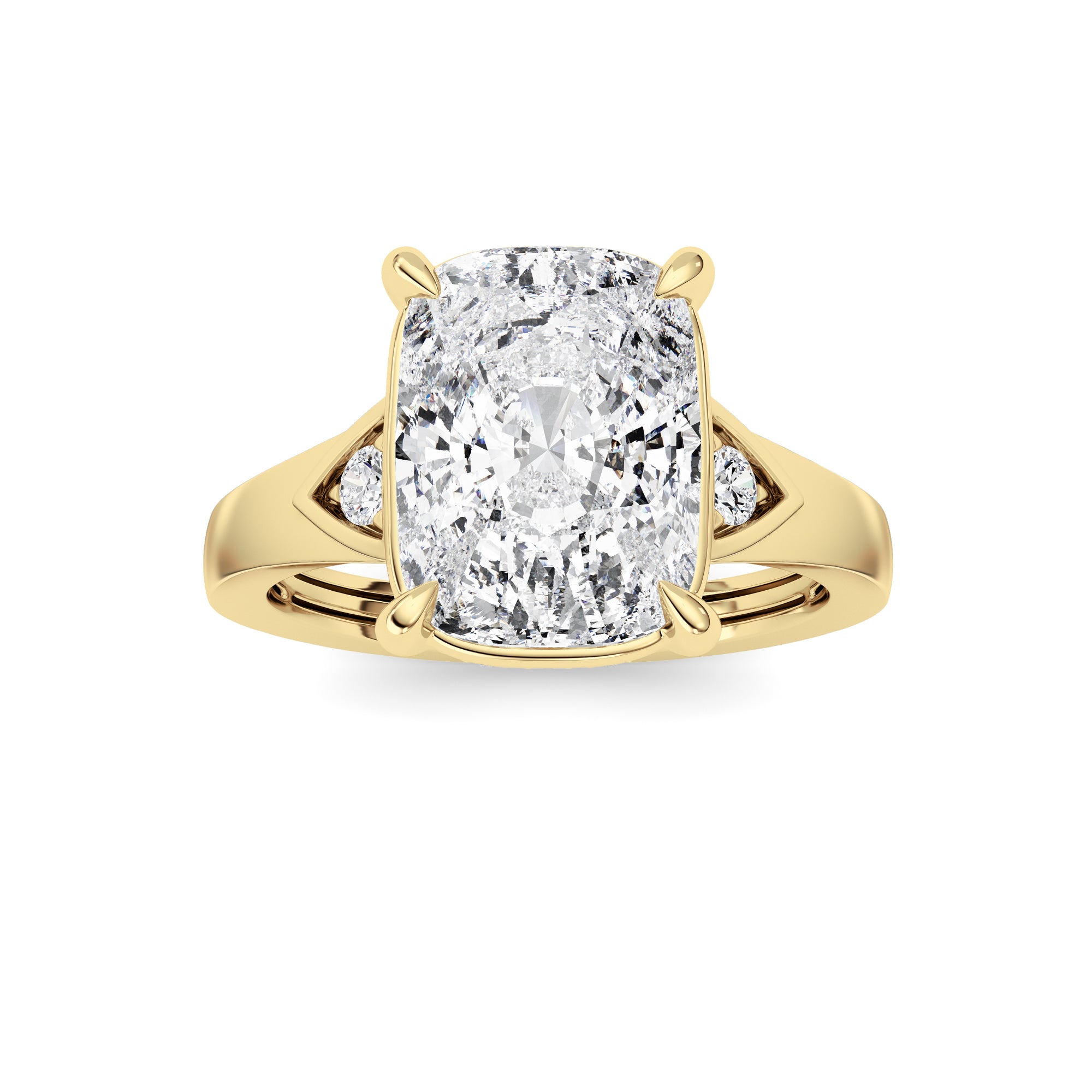 3.25Cttw ELongated Cushion Lab Grown Diamond (F/VS)Ring in 14K Gold