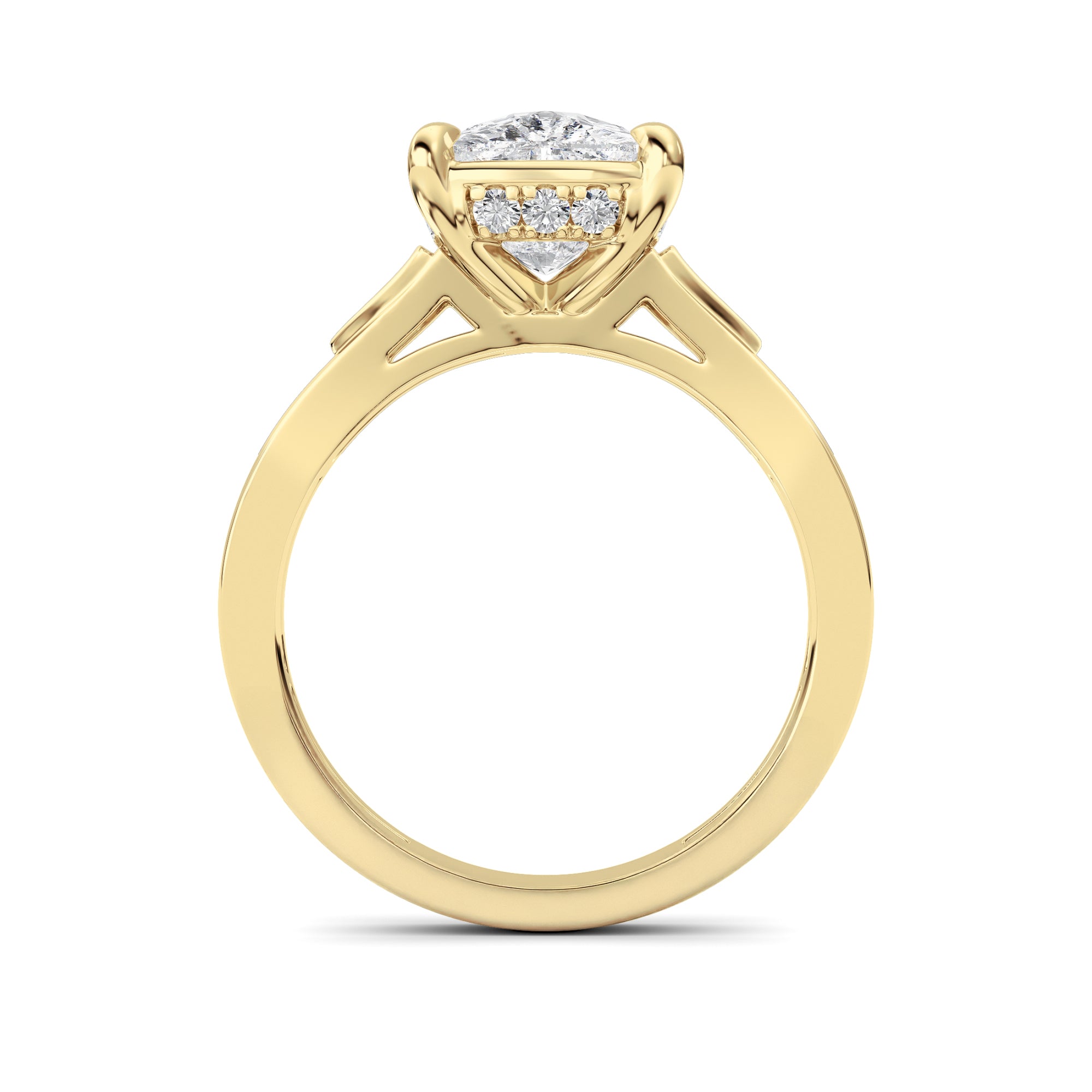 3.25Cttw ELongated Cushion Lab Grown Diamond (F/VS)Ring in 14K Gold