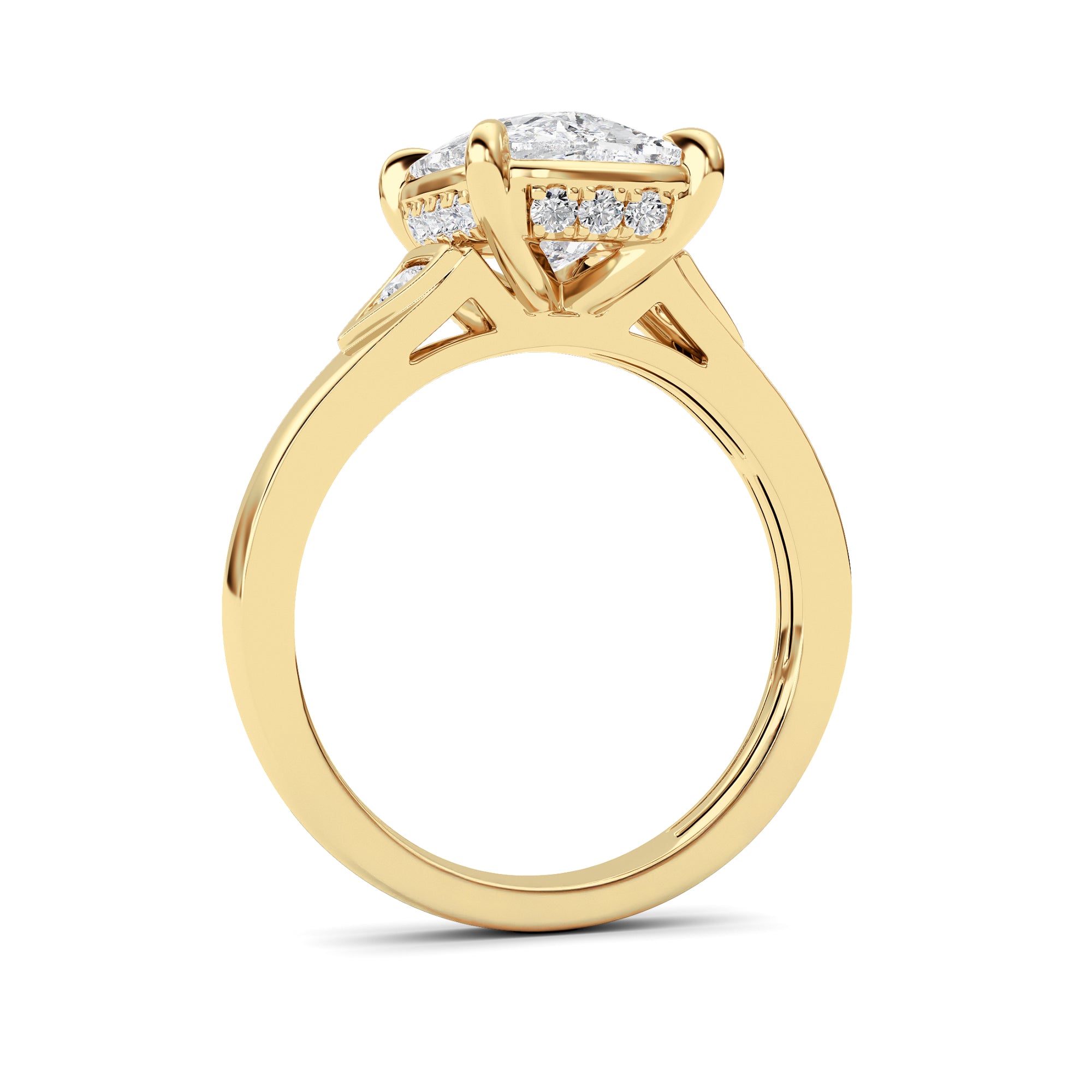 3.25Cttw ELongated Cushion Lab Grown Diamond (F/VS)Ring in 14K Gold