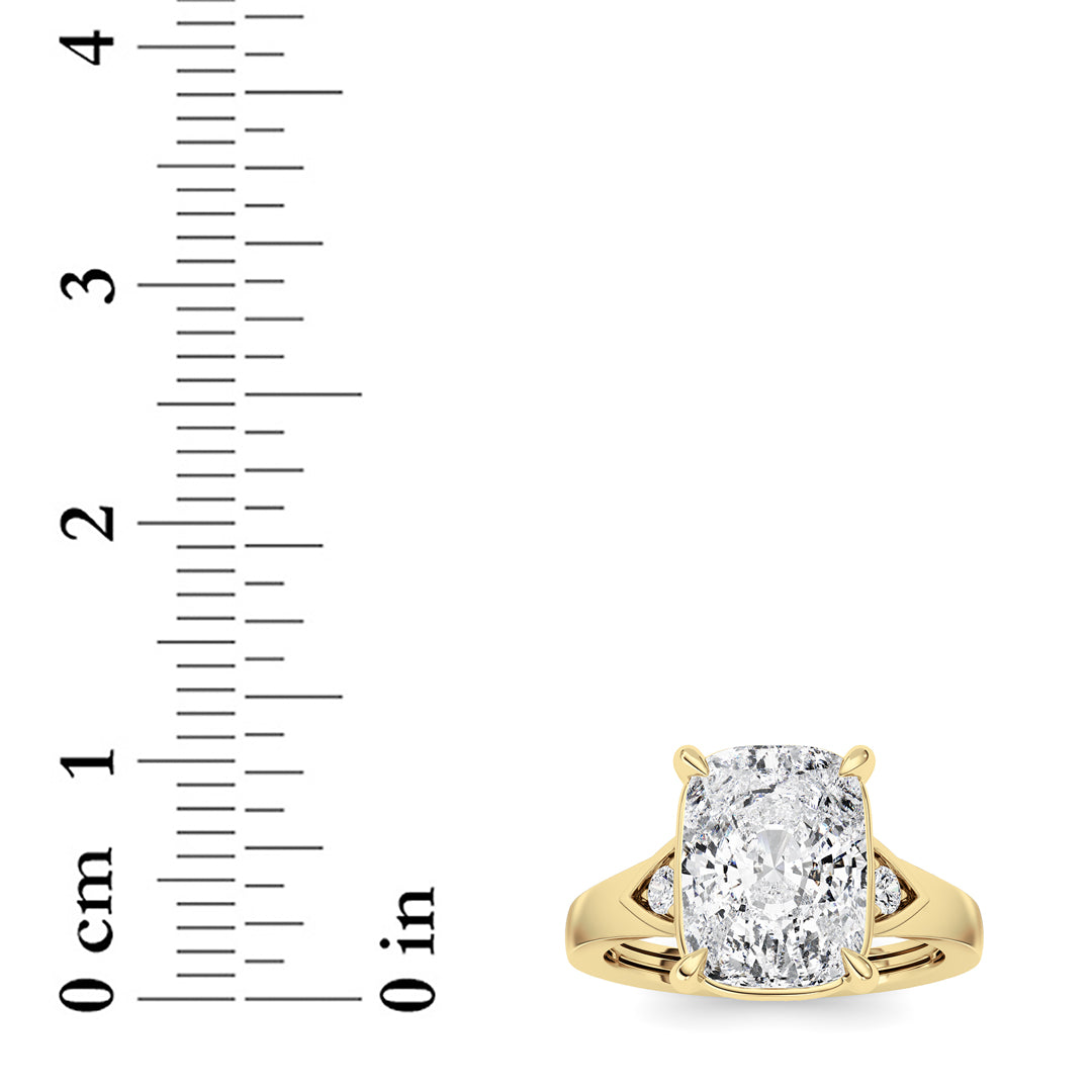 3.25Cttw ELongated Cushion Lab Grown Diamond (F/VS)Ring in 14K Gold