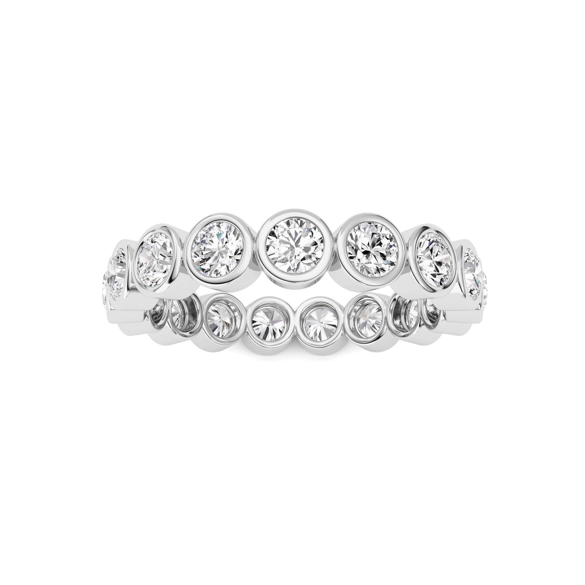 1.8Cttw Round Shaped Lab Grown Diamond (F/VS) Eternity Band Ring in 14K Gold