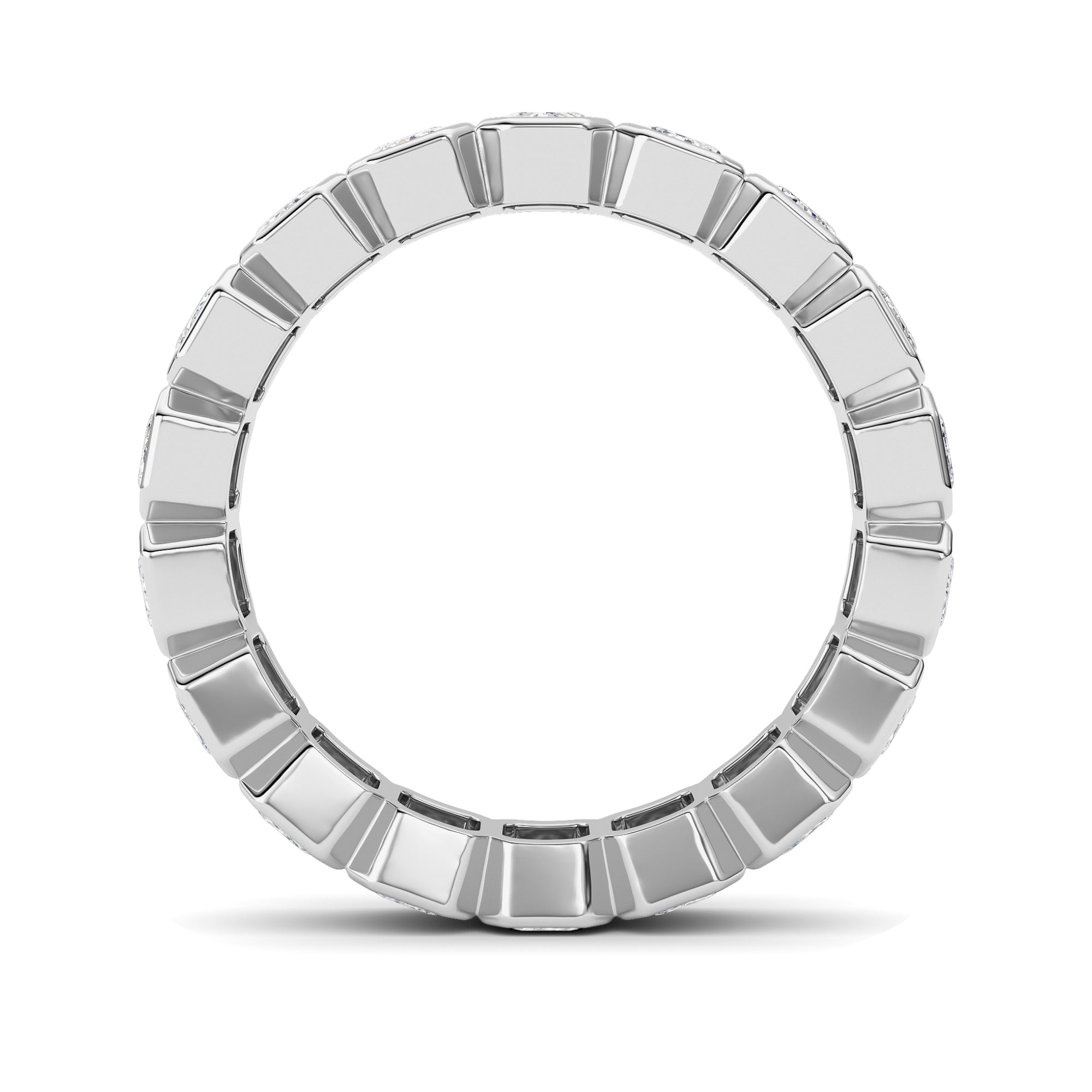 2.2Cttw Emerald Shaped Lab Grown Diamond (F/VS) Eternity Band Ring in 14K Gold