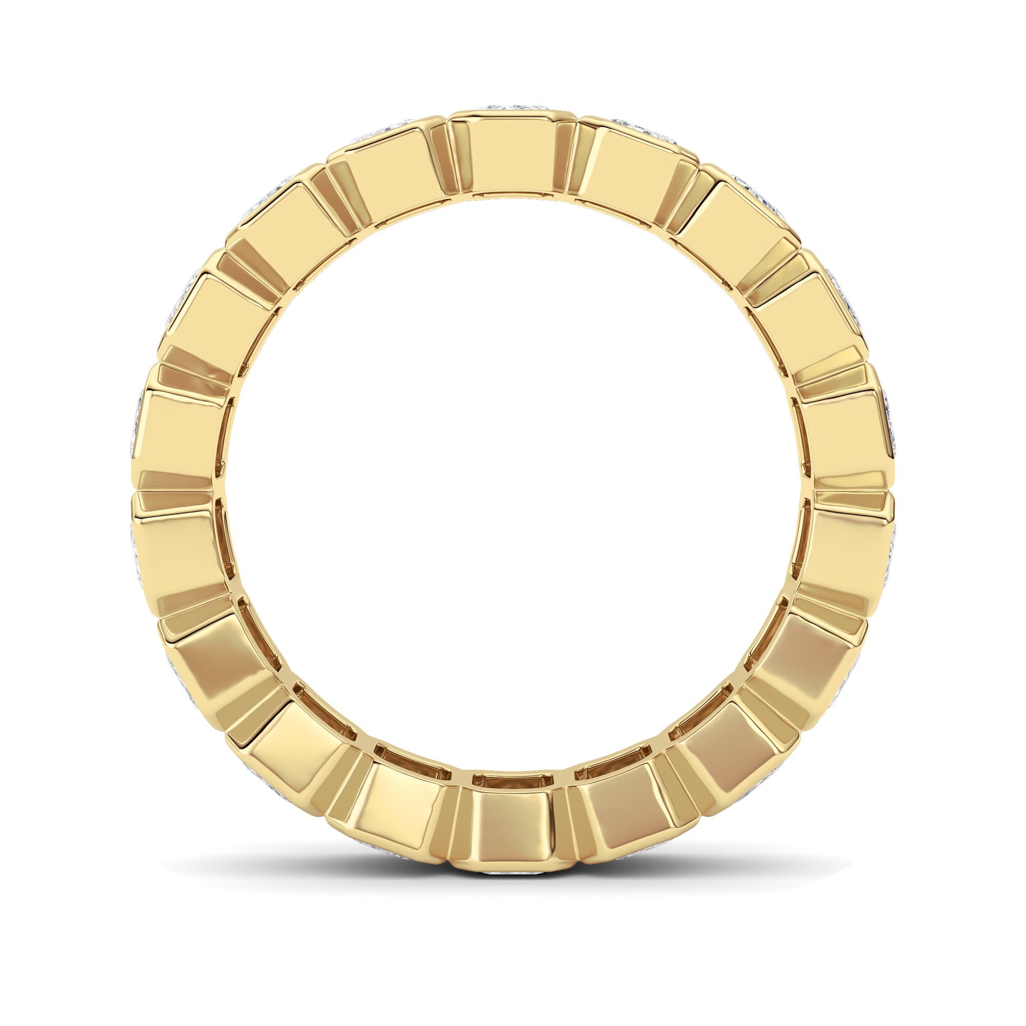 2.2Cttw Emerald Shaped Lab Grown Diamond (F/VS) Eternity Band Ring in 14K Gold
